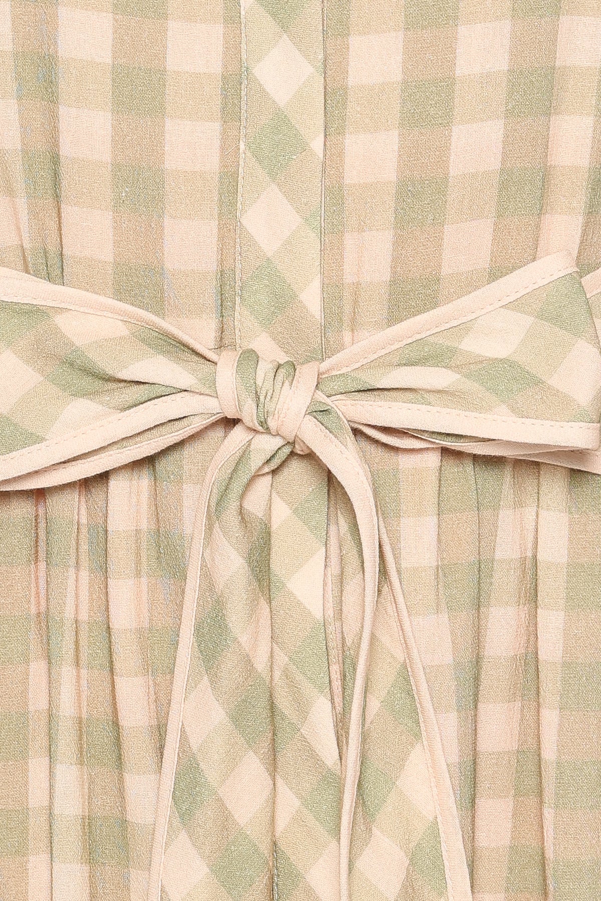 Lorry Tie Front Mini Dress in Green/Pink Gingham – view 7 of 8