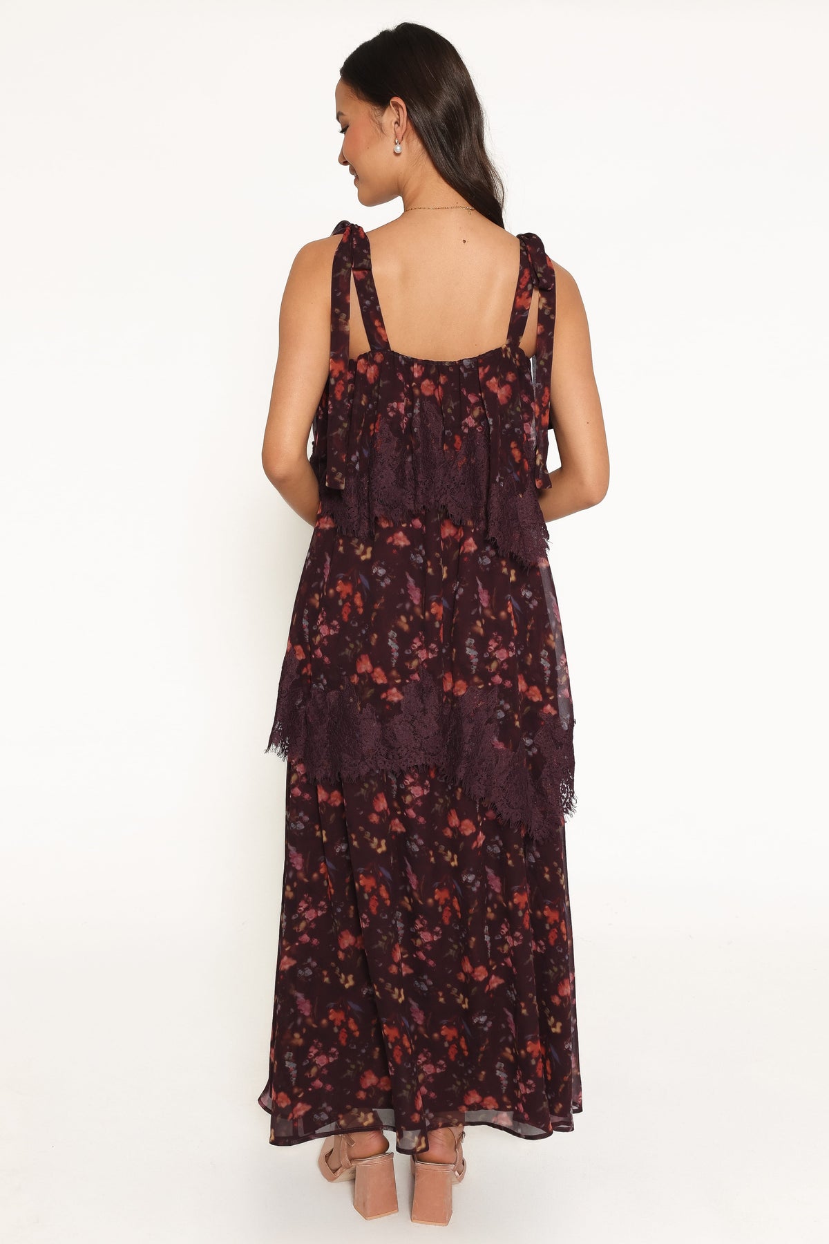 Lunella Maxi Dress in Plum Blurred Floral – view 5 of 7