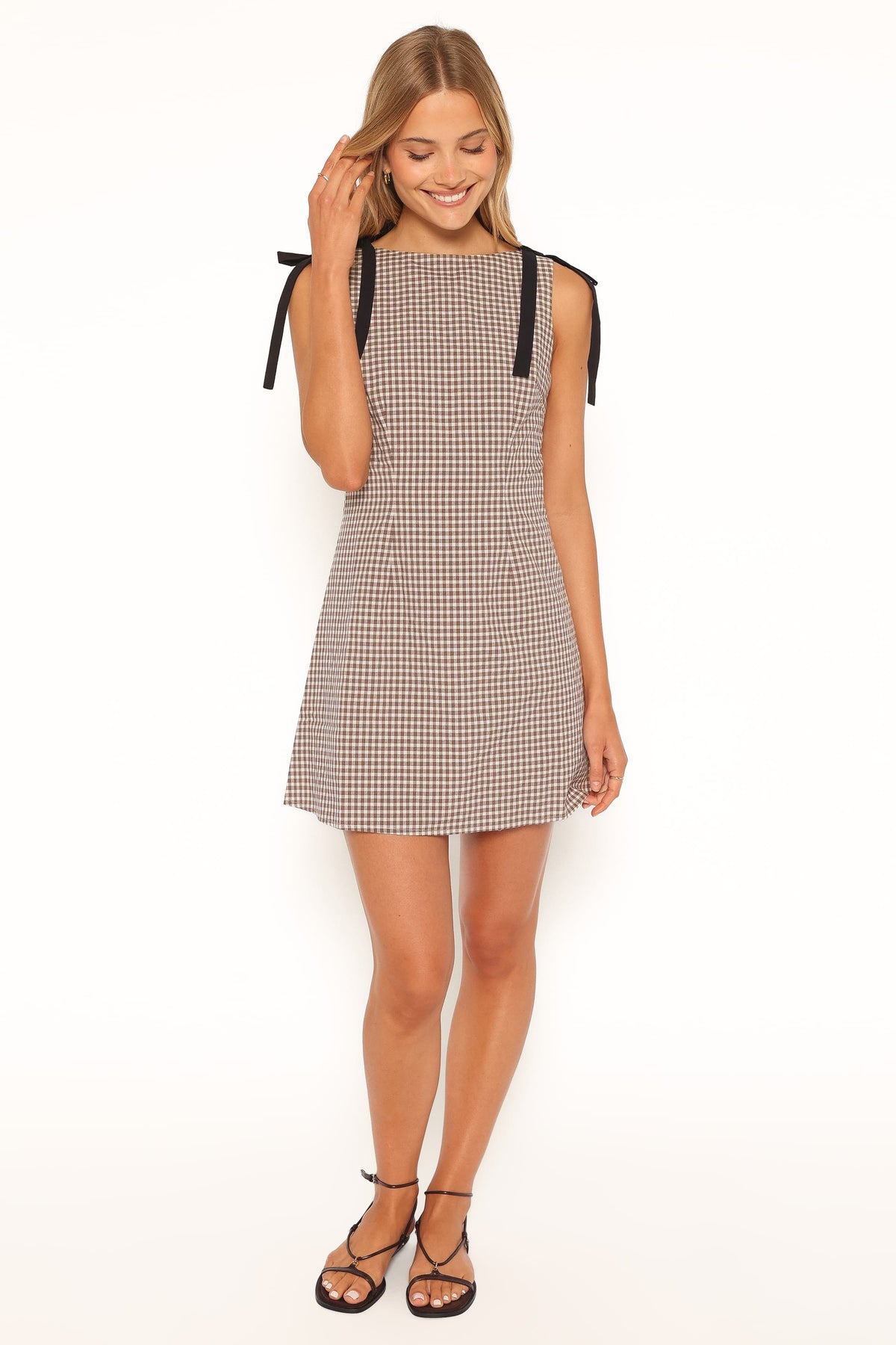 Lyric Mini Dress in Brown Check – view 5 of 6