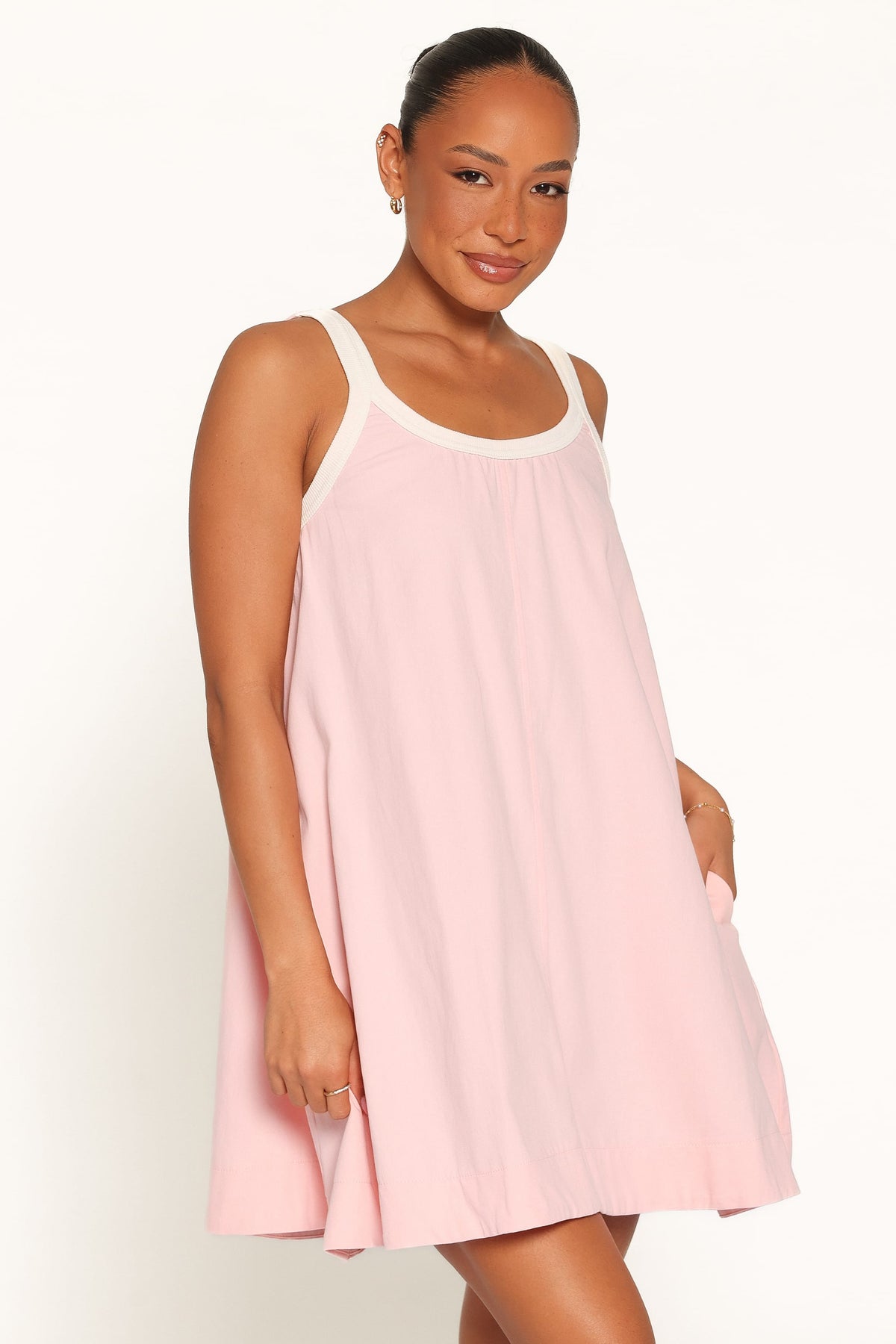 Madrid Mini Dress in Pink/Cream – view 6 of 7