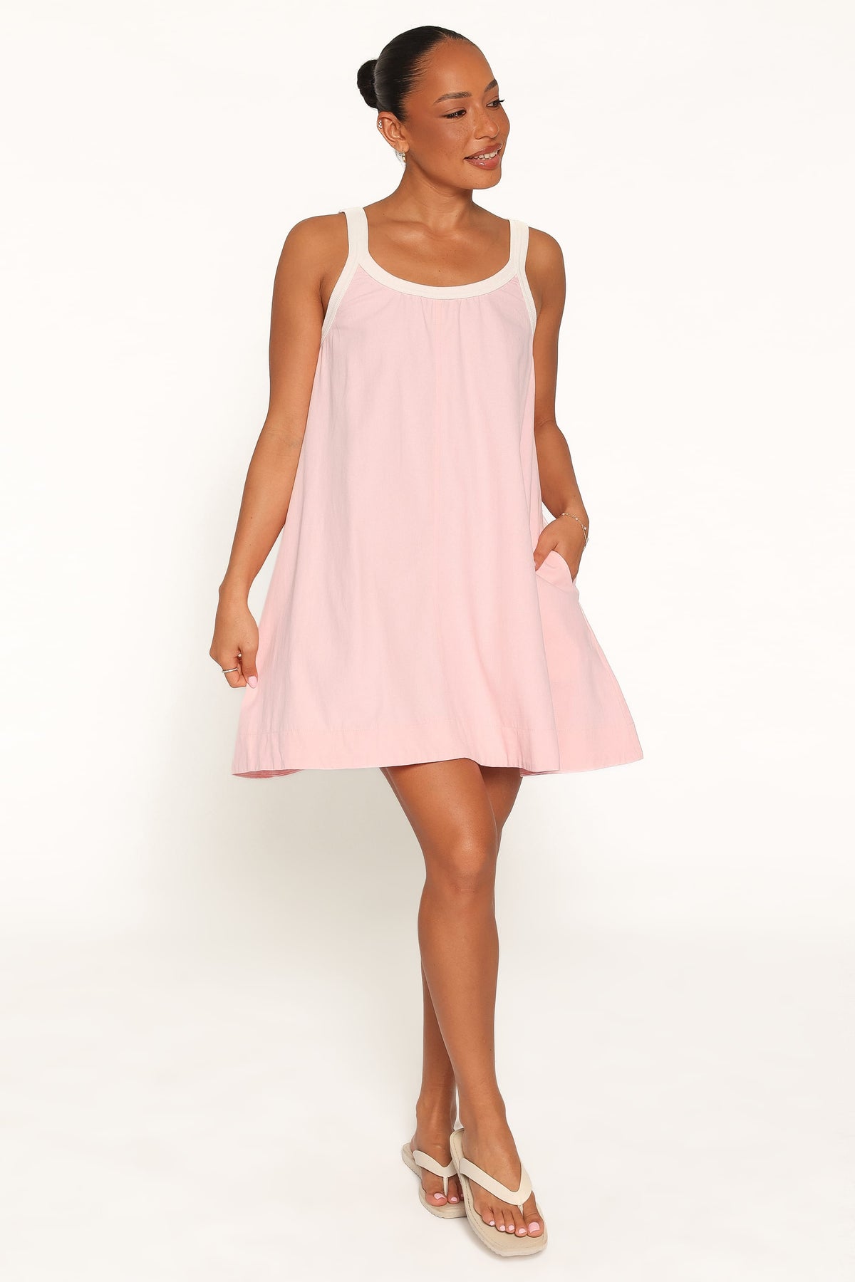 Madrid Mini Dress in Pink/Cream – view 2 of 7