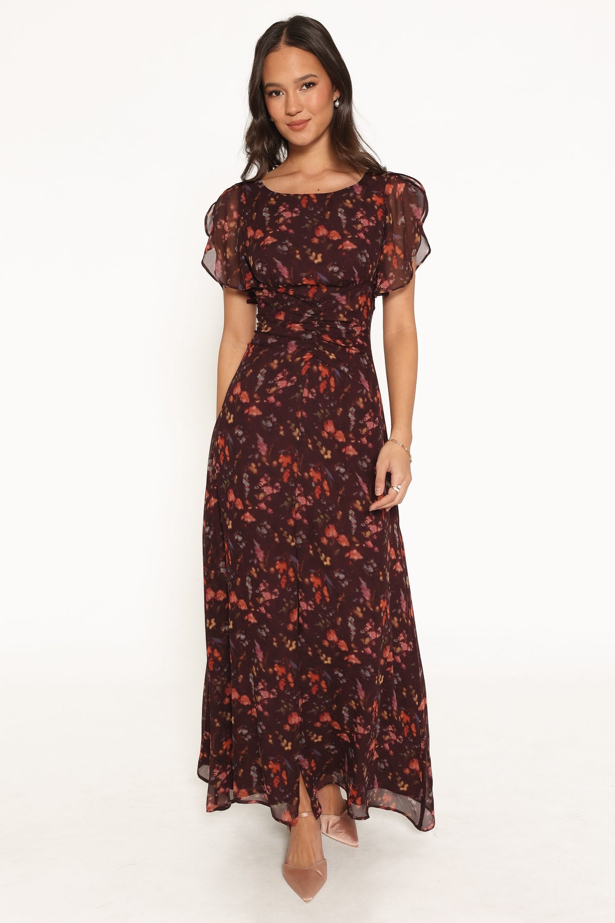 Magdalena Maxi Dress in Plum Blurred Floral – view 6 of 8