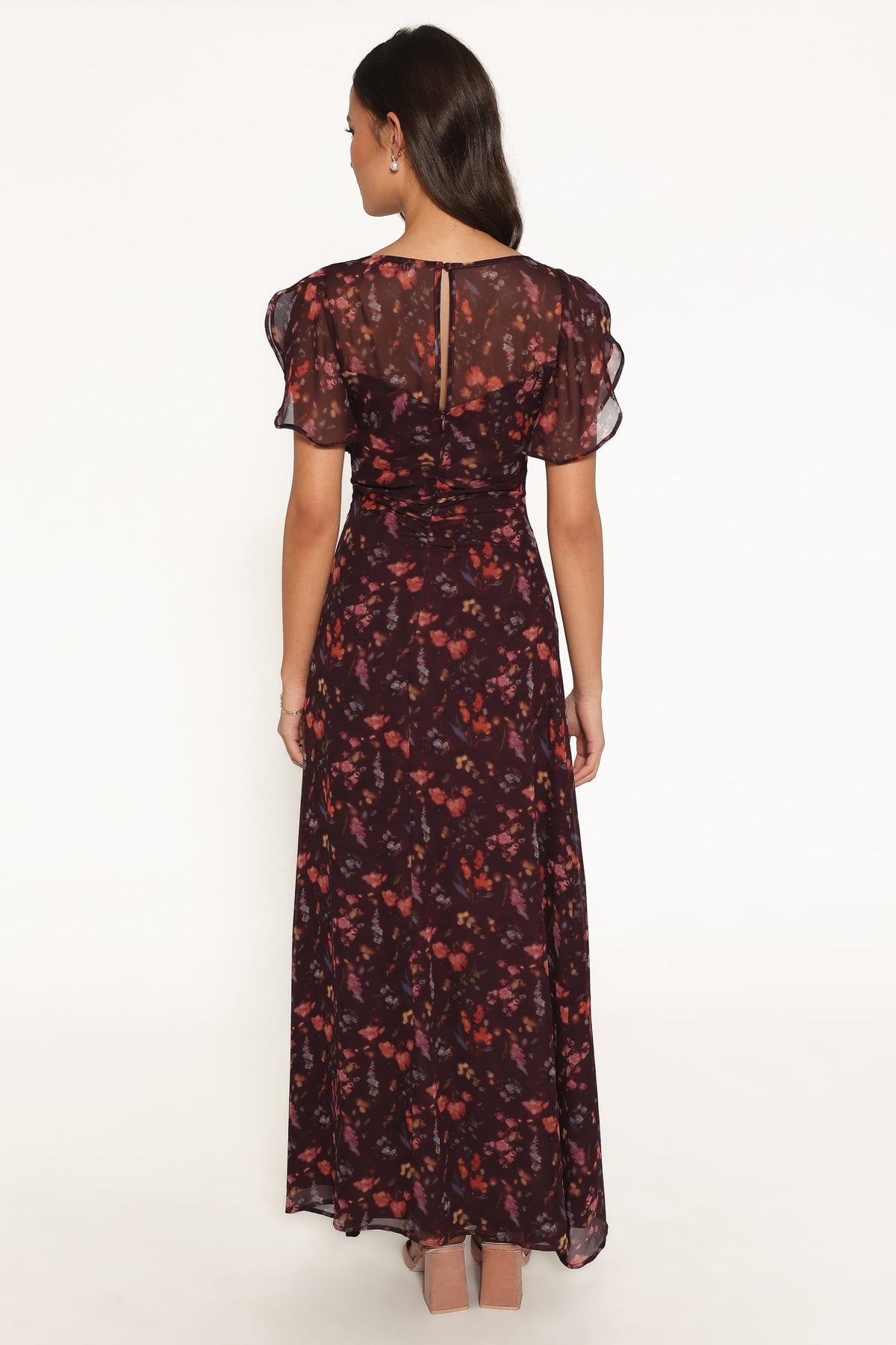 Magdalena Maxi Dress in Plum Blurred Floral – view 5 of 8