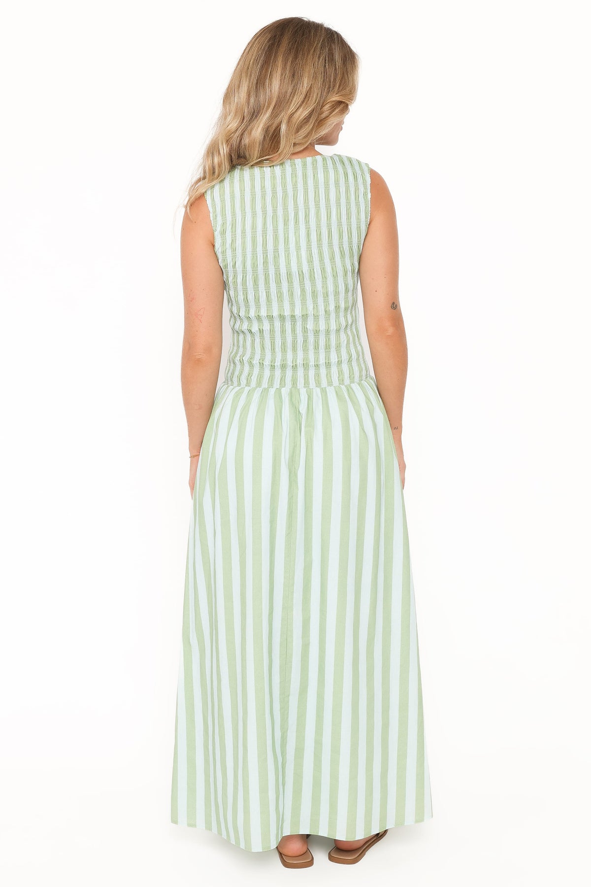 Maleny Maxi Dress in Blue/Green Stripe – view 5 of 8