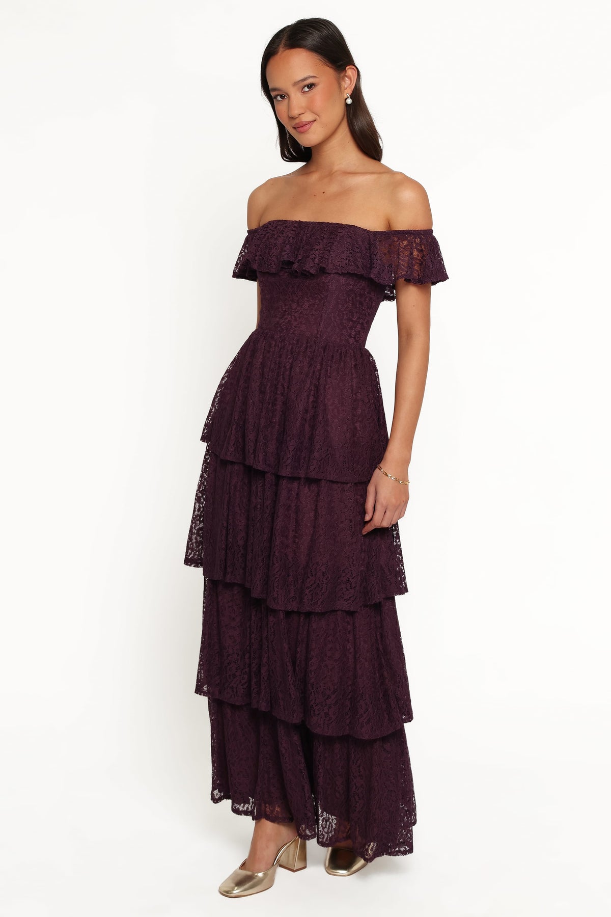 Miravelle Maxi Dress in Plum Lace – view 4 of 7