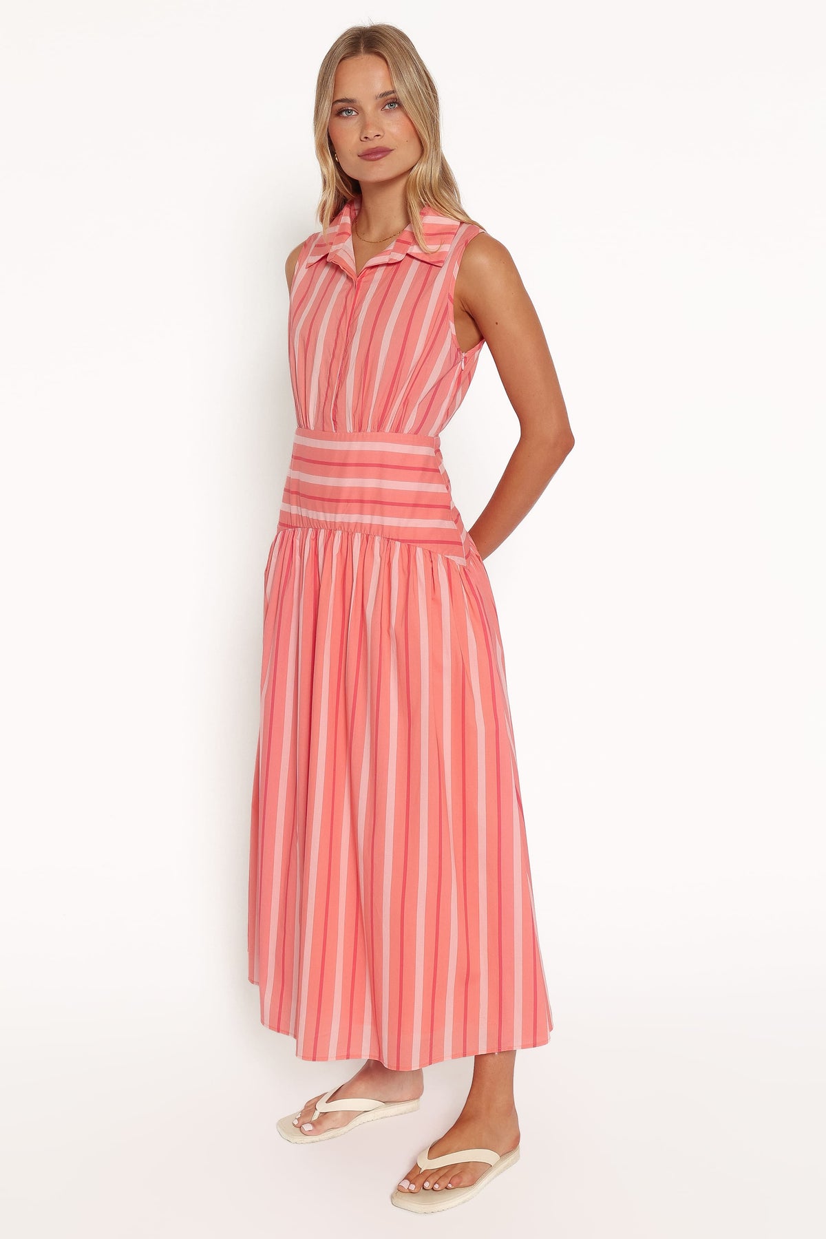 Myranda Midi Dress in Pink Stripe – view 4 of 7