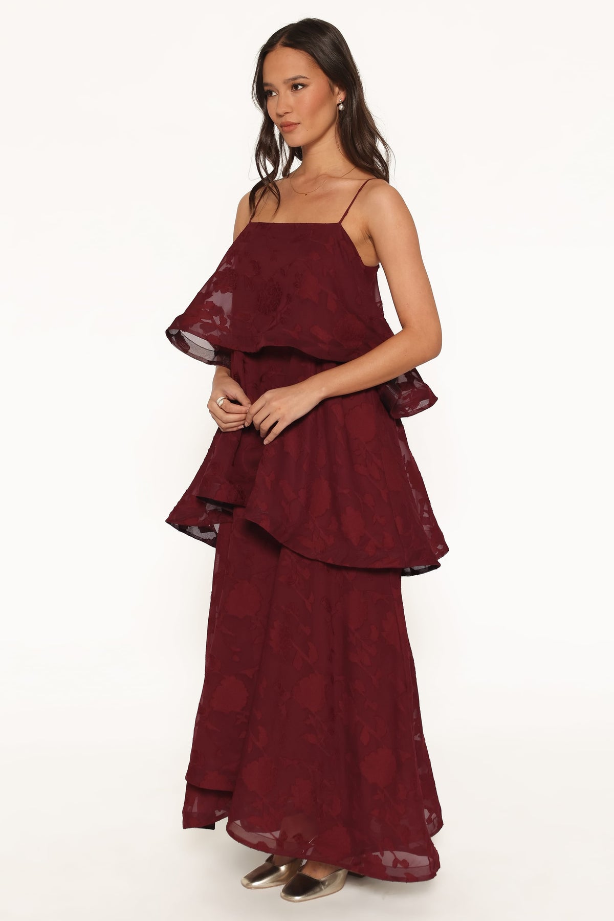 Nerissa Maxi Dress in Burgundy – view 4 of 7