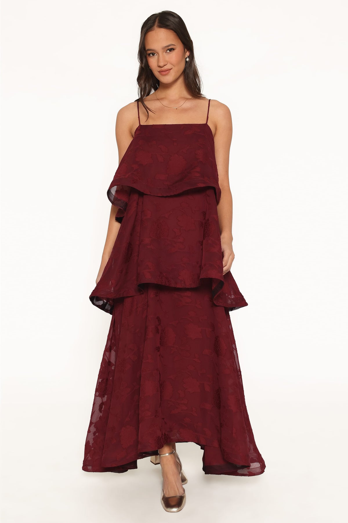 Nerissa Maxi Dress in Burgundy – view 2 of 7