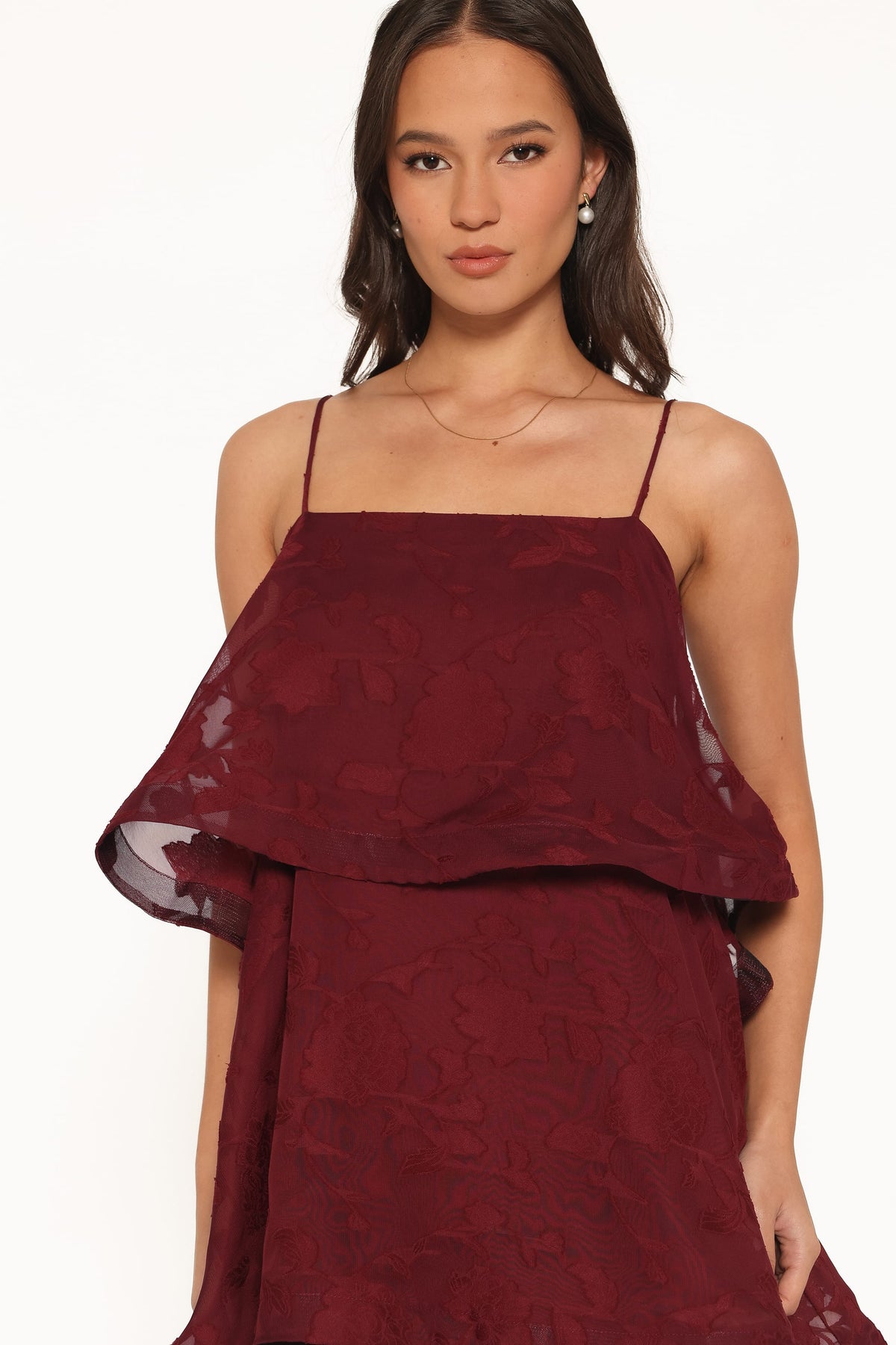 Nerissa Maxi Dress in Burgundy – view 3 of 7