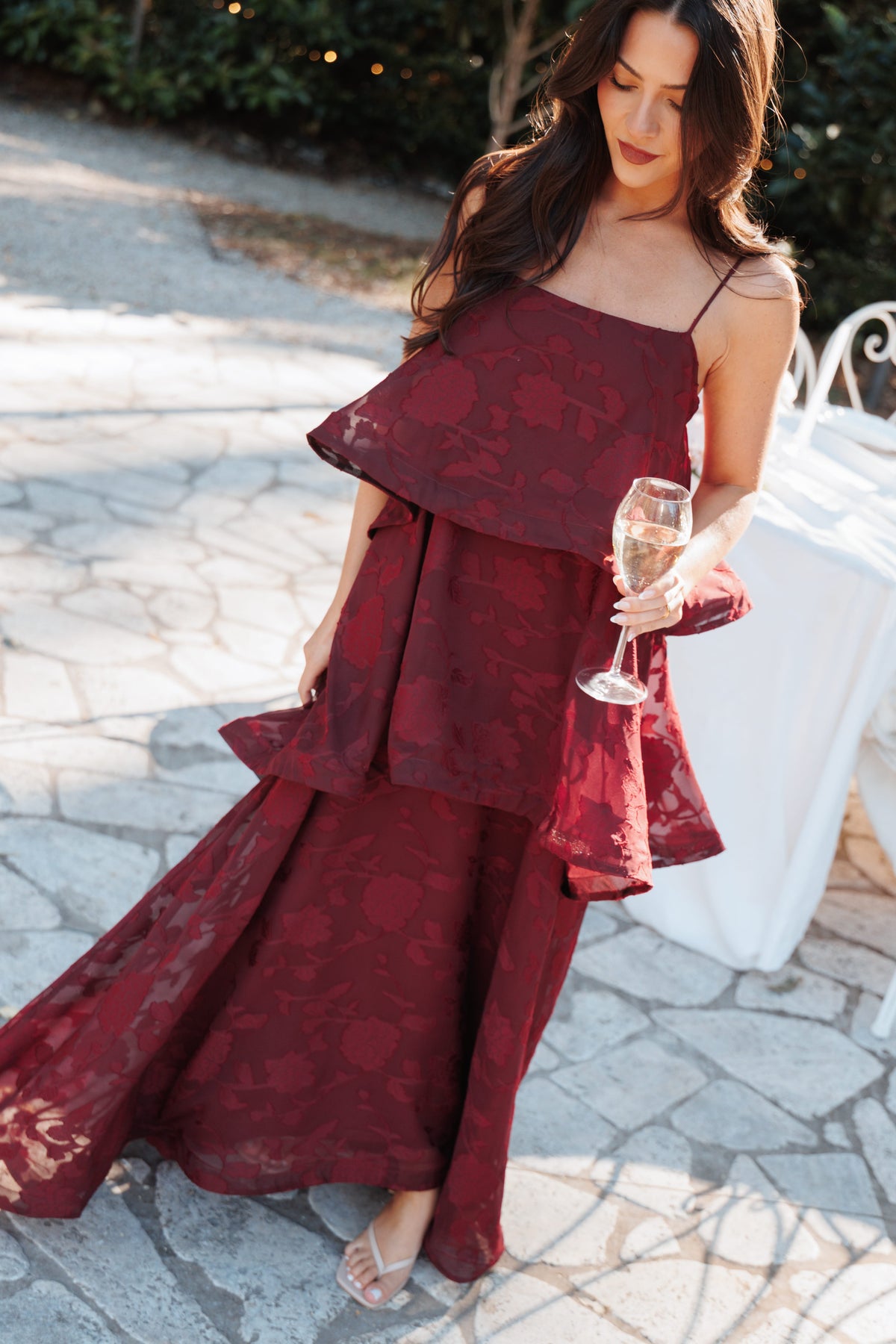 Nerissa Maxi Dress in Burgundy – view 7 of 7