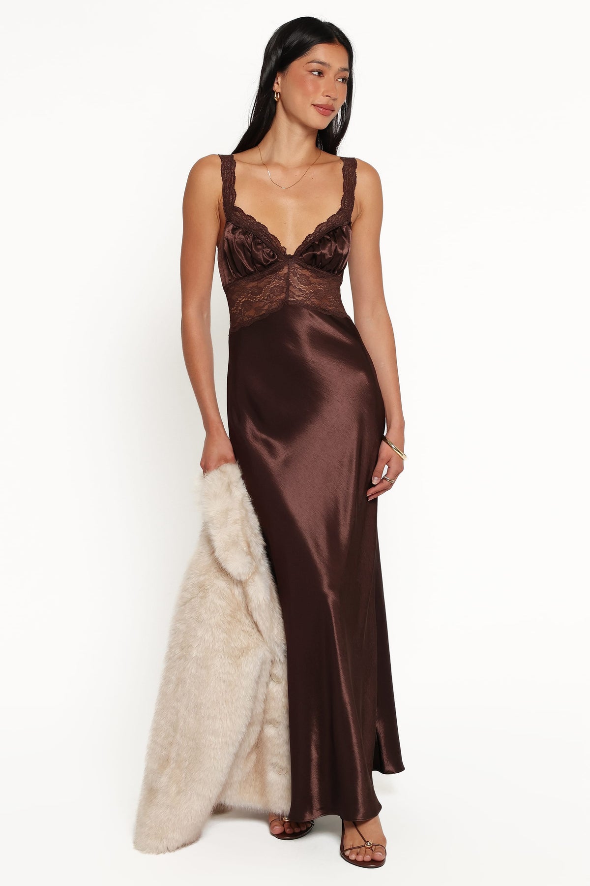 Nitara Maxi Dress in Brown – view 1 of 6