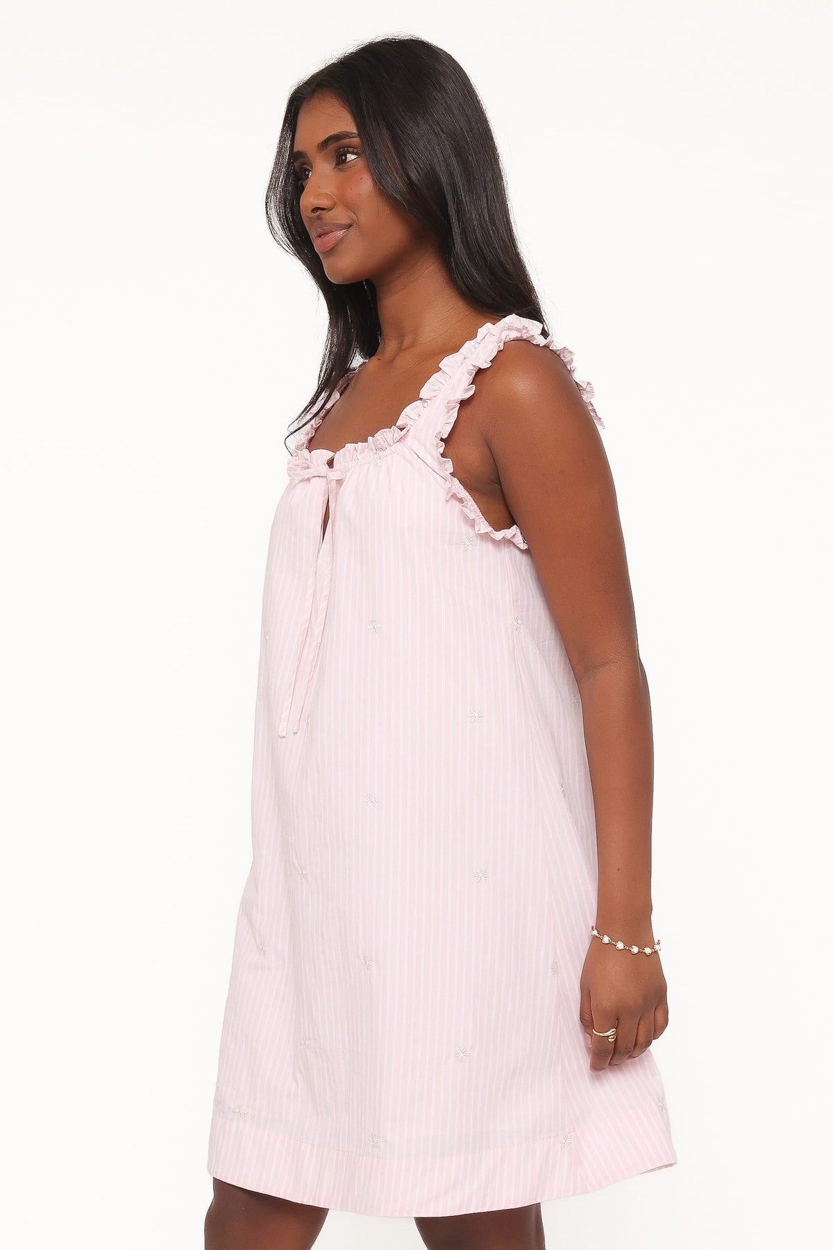 Olivienne Mini Dress in Pink Stripe – view 3 of 6