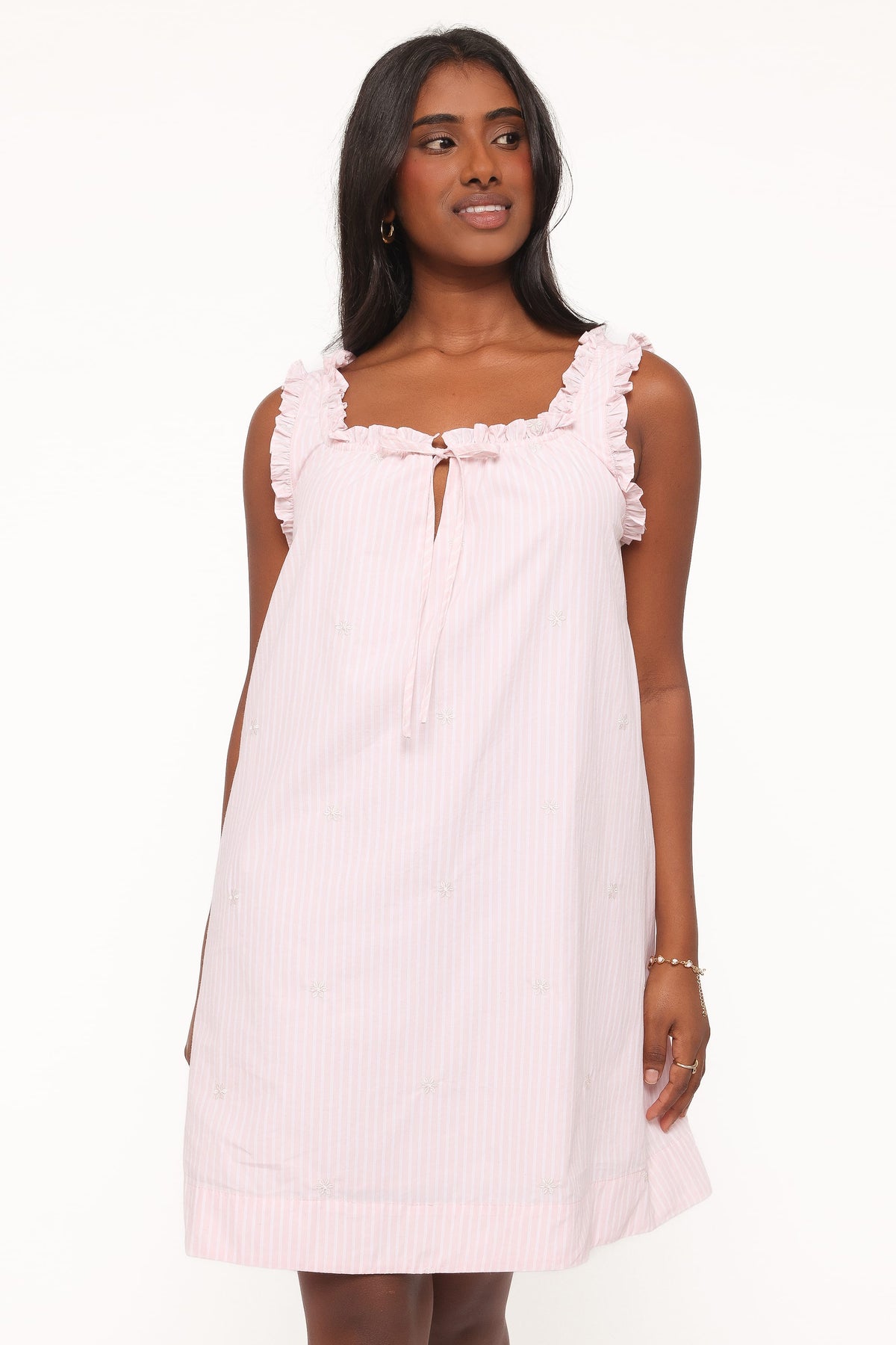 Olivienne Mini Dress in Pink Stripe – view 1 of 6