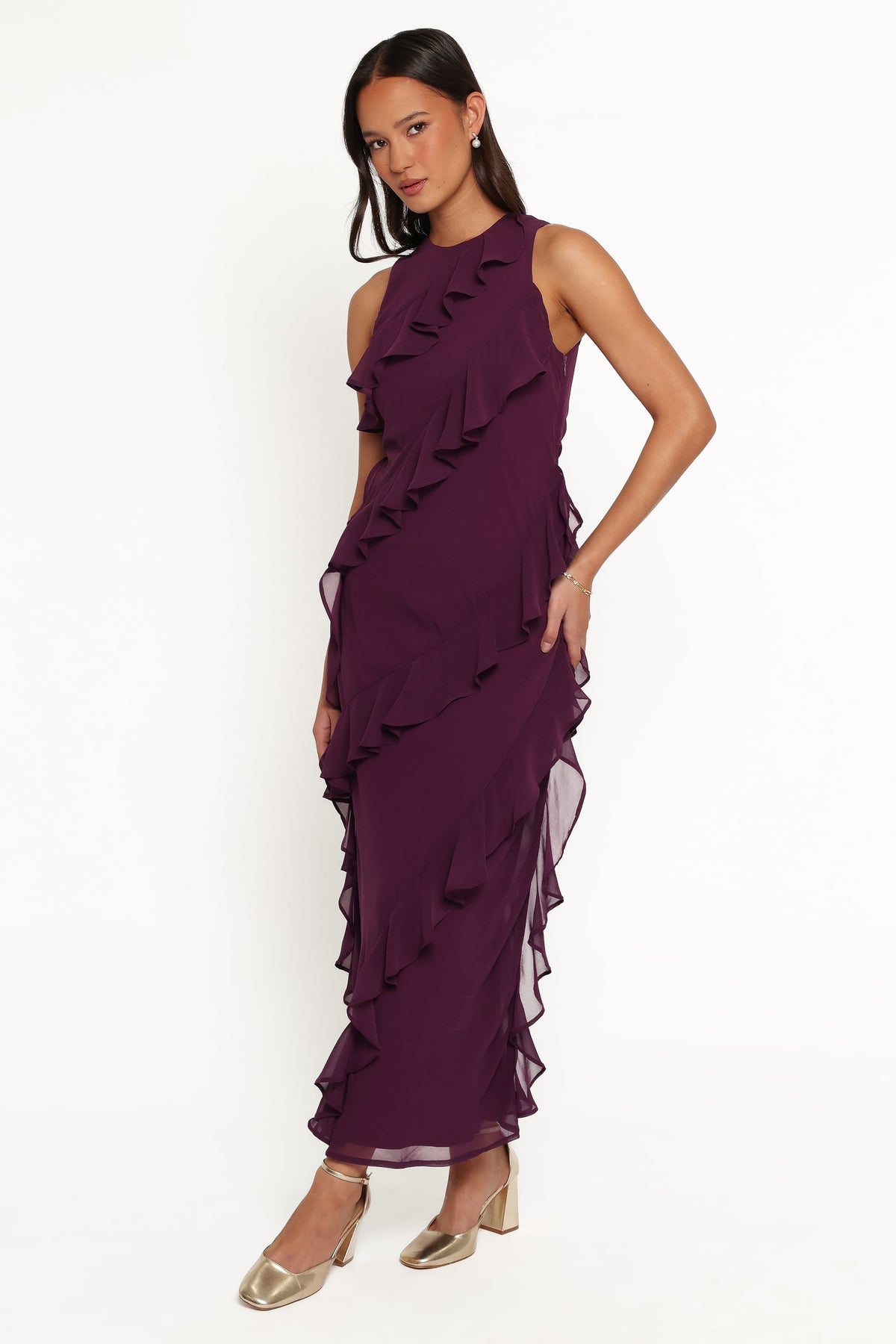 Oriella Maxi Dress in Plum – view 4 of 7