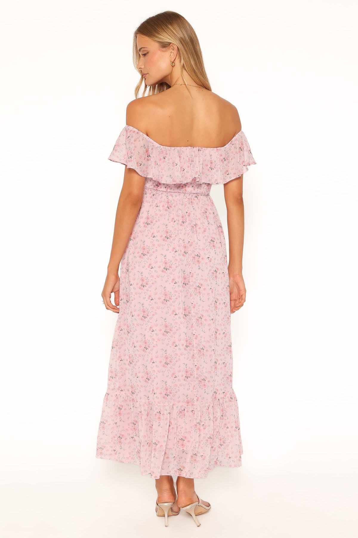Priscilla Strapless Midi Dress in Pink Floral – view 4 of 5