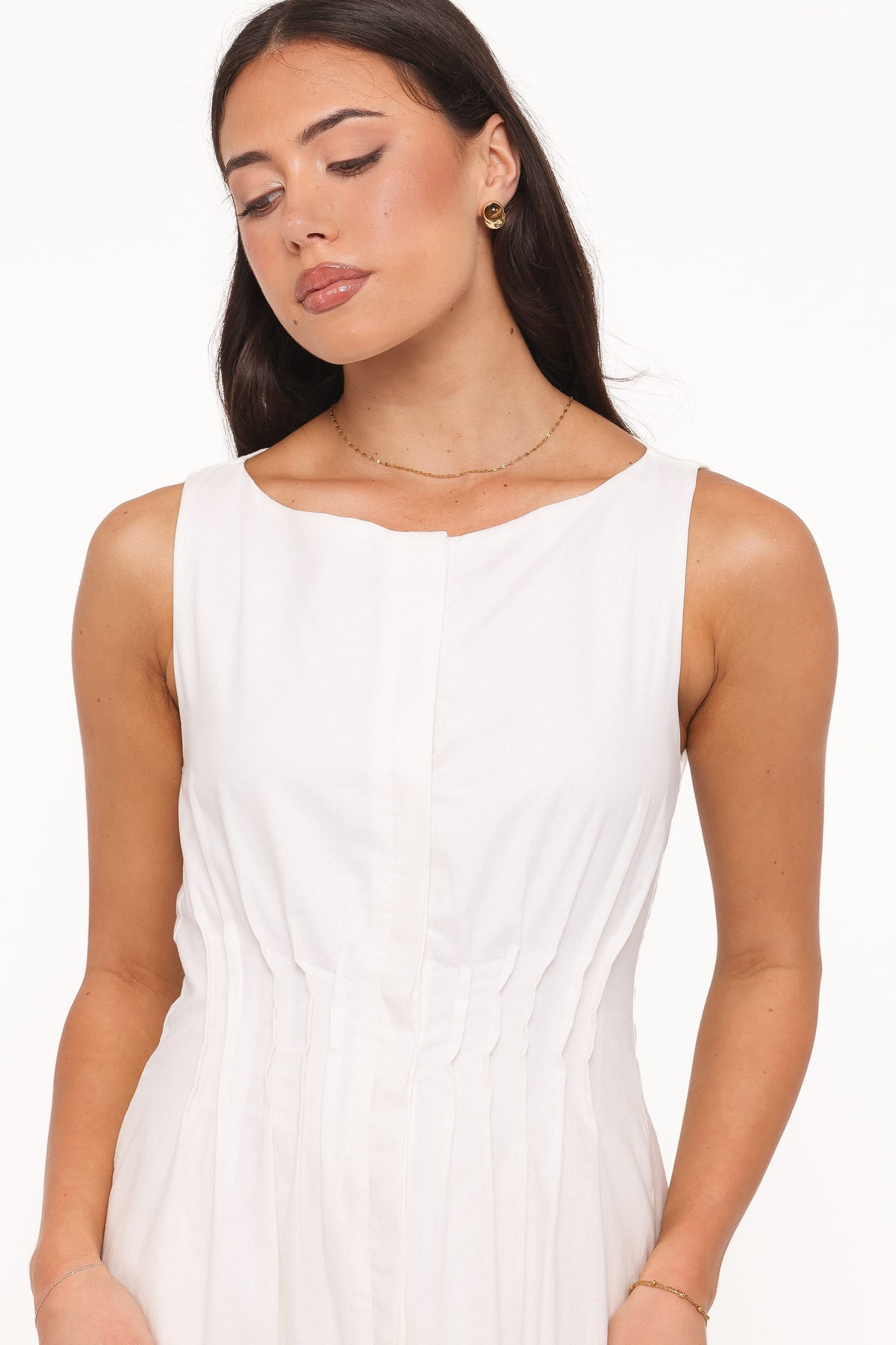 Prunella Midi Dress in White – view 2 of 6