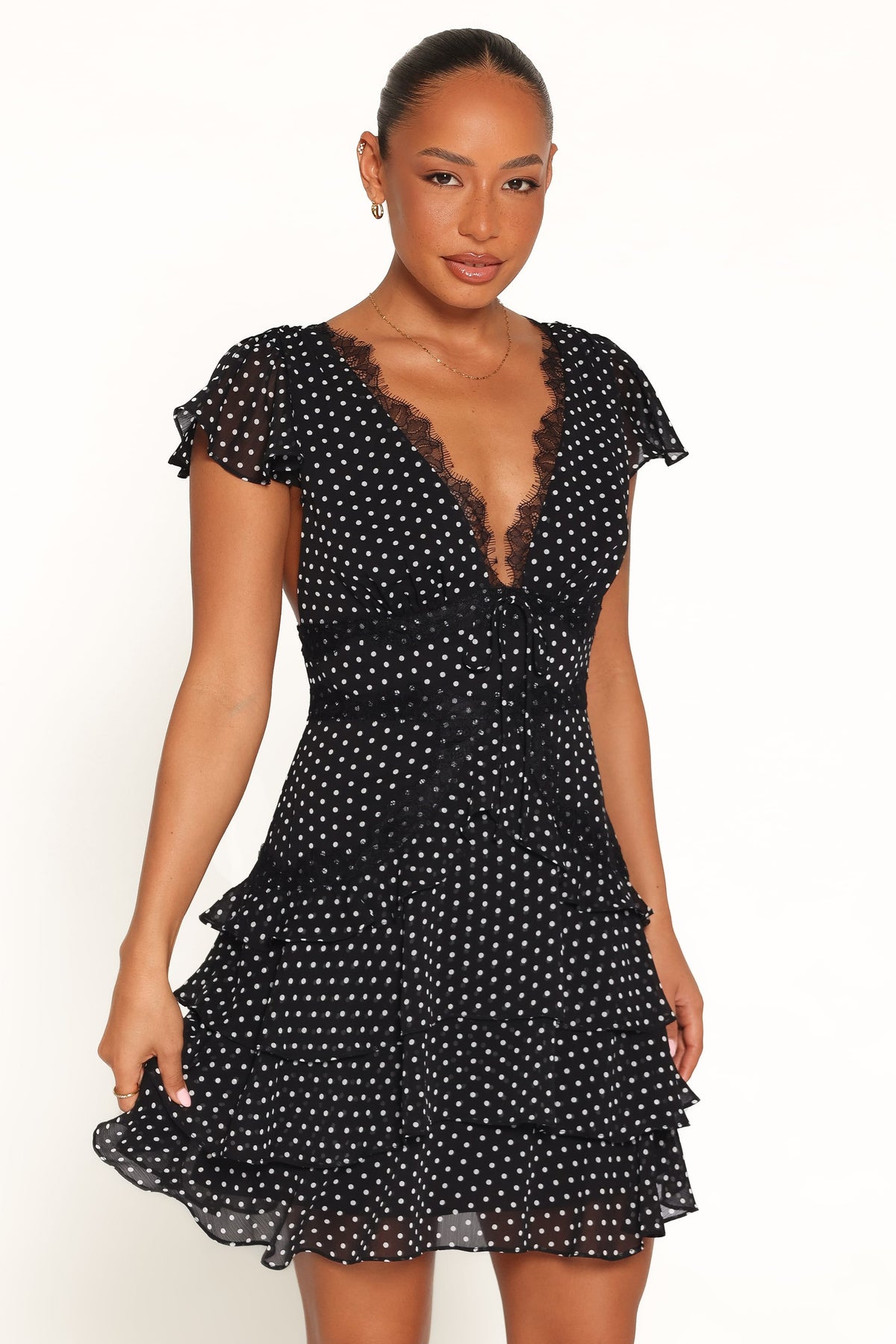 Saint Mini Dress in Black Polka Dot – view 2 of 8