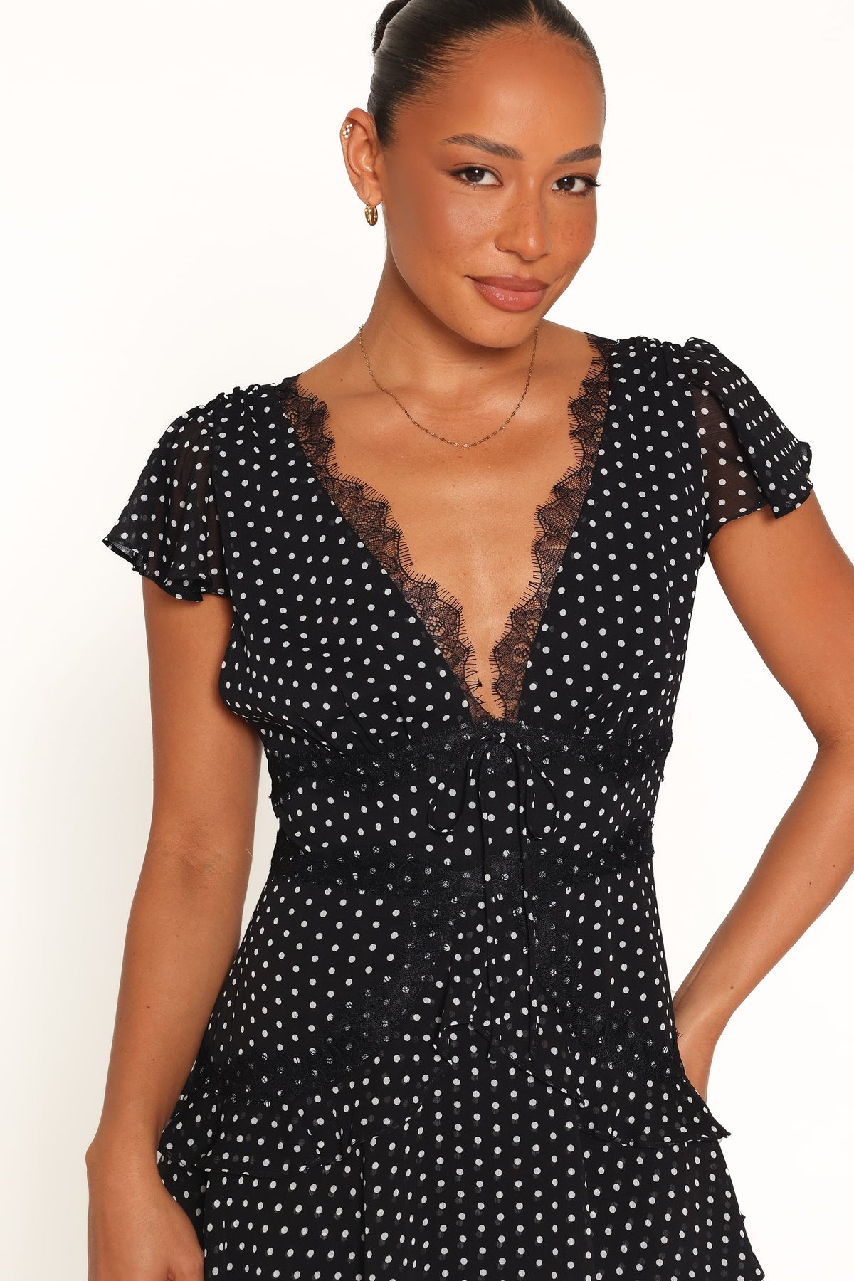 Saint Mini Dress in Black Polka Dot – view 3 of 8