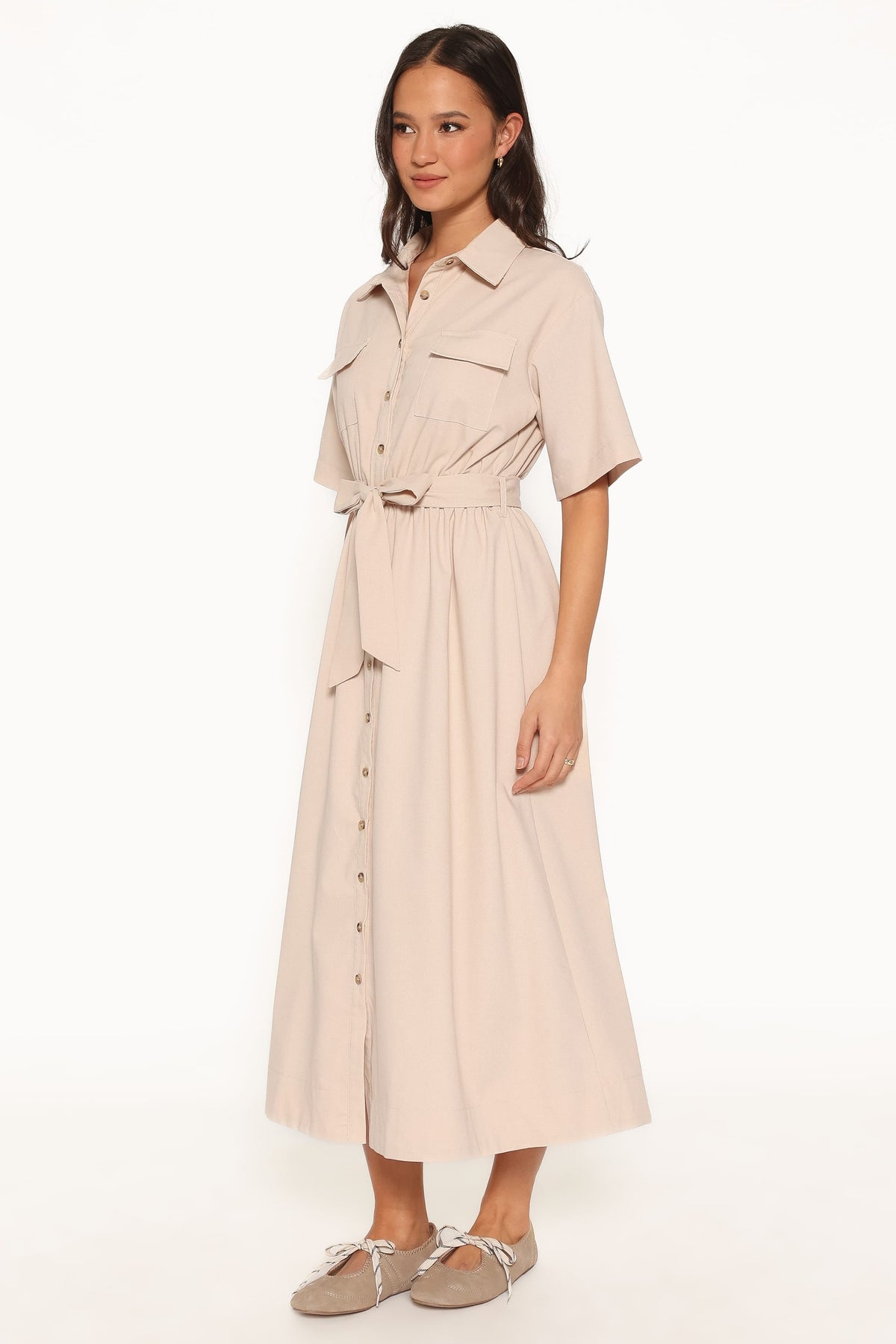Shayna Maxi Dress in Beige – view 3 of 7