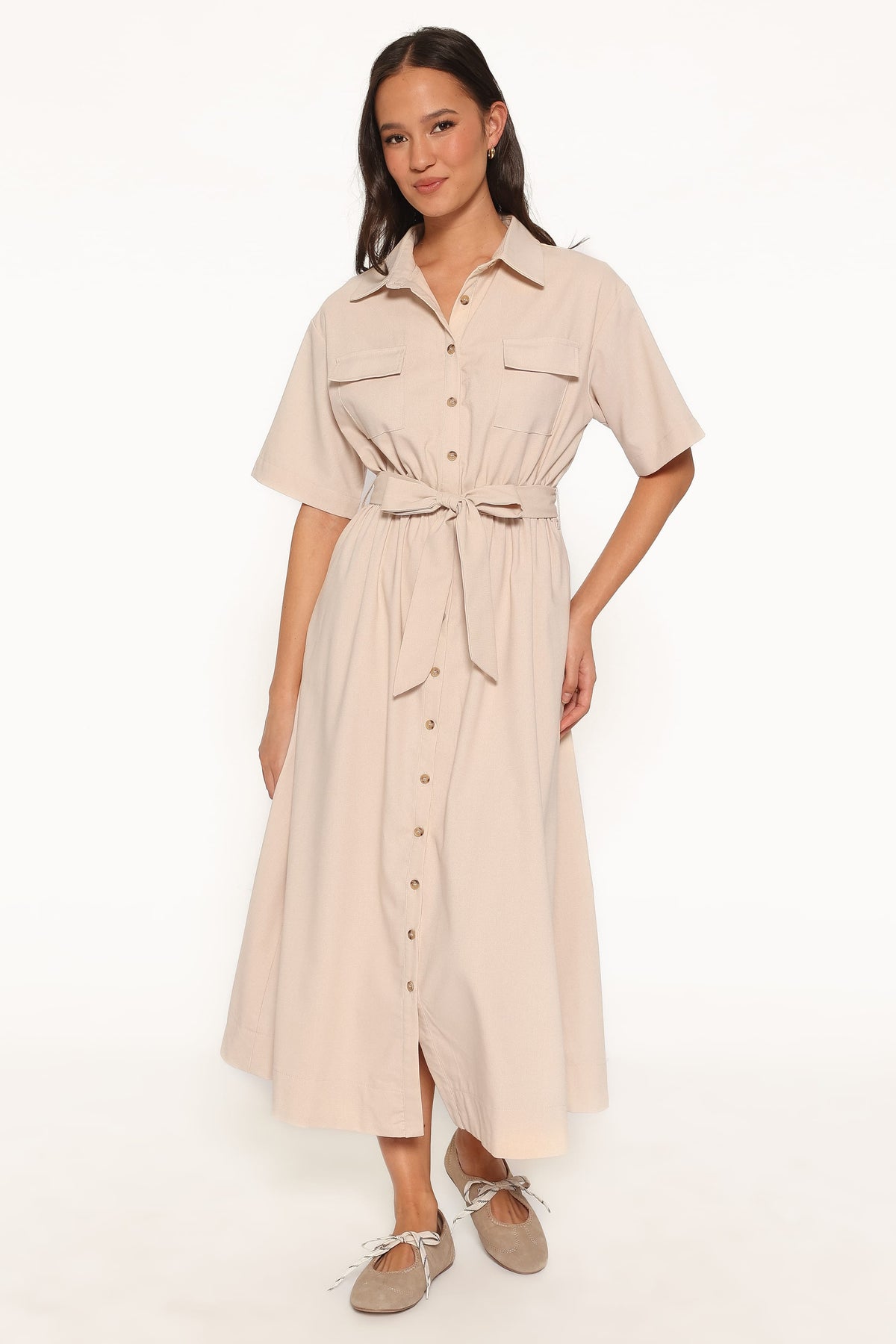 Shayna Maxi Dress in Beige – view 5 of 7