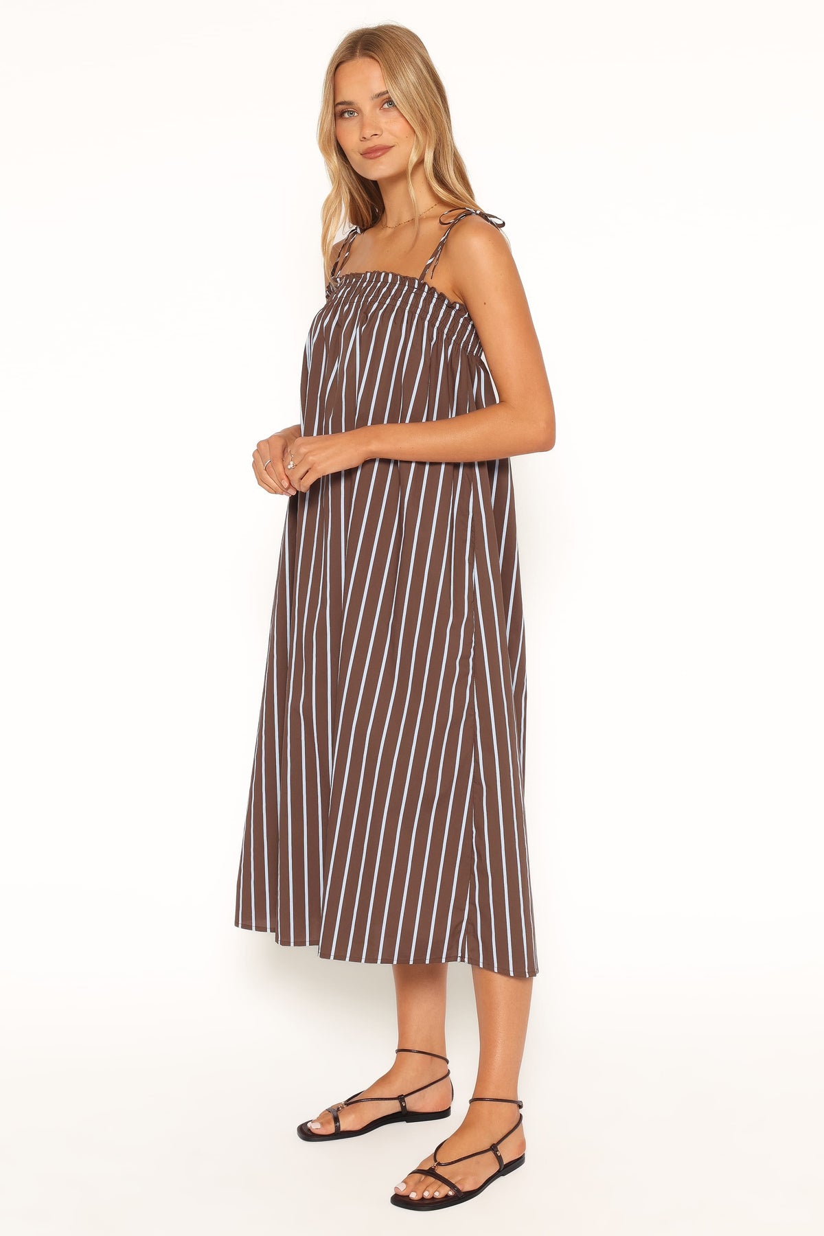 Talita Maxi Dress in Brown/Blue Stripe – view 3 of 6