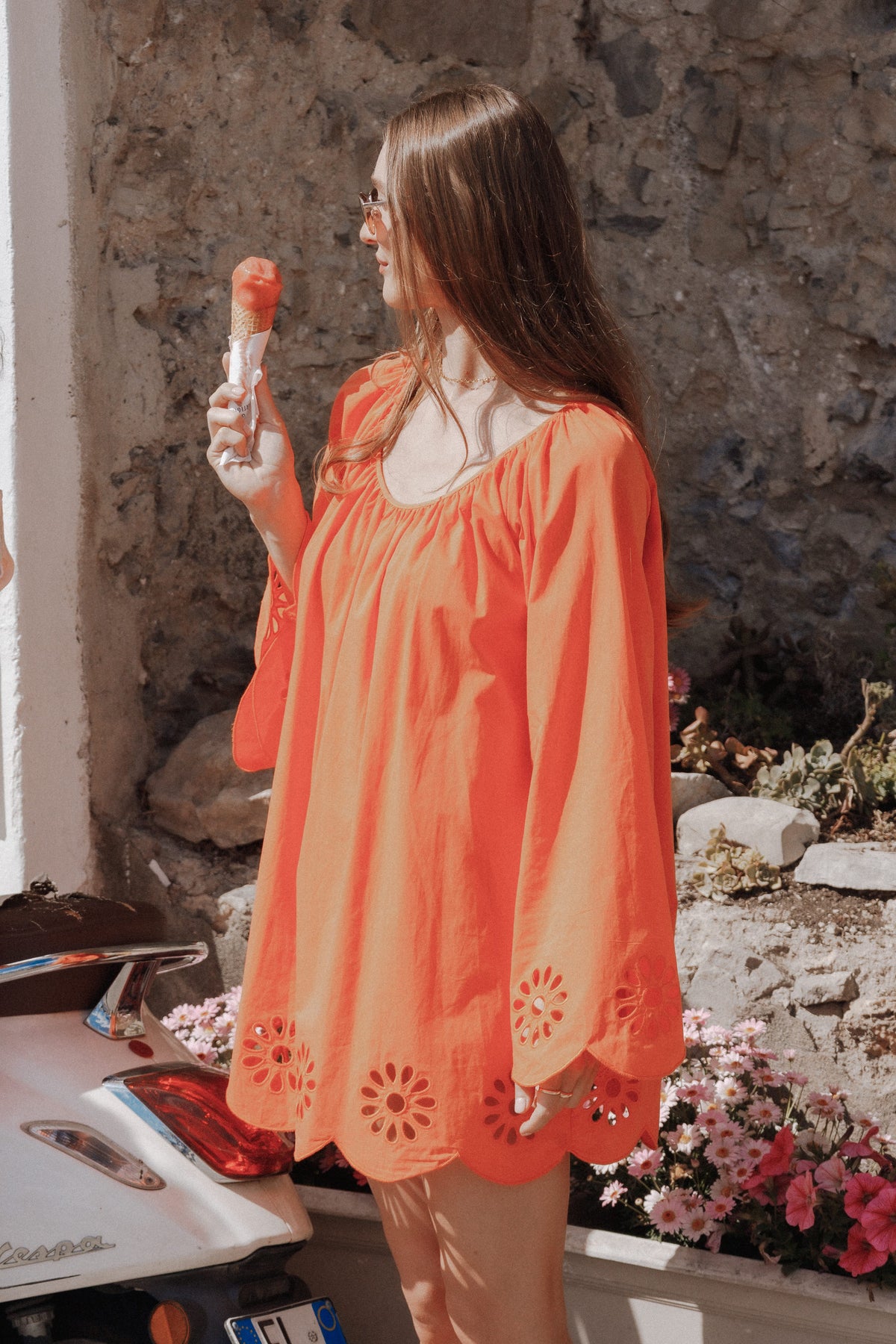 Tampa Long Sleeve Mini Dress in Orange – view 1 of 8