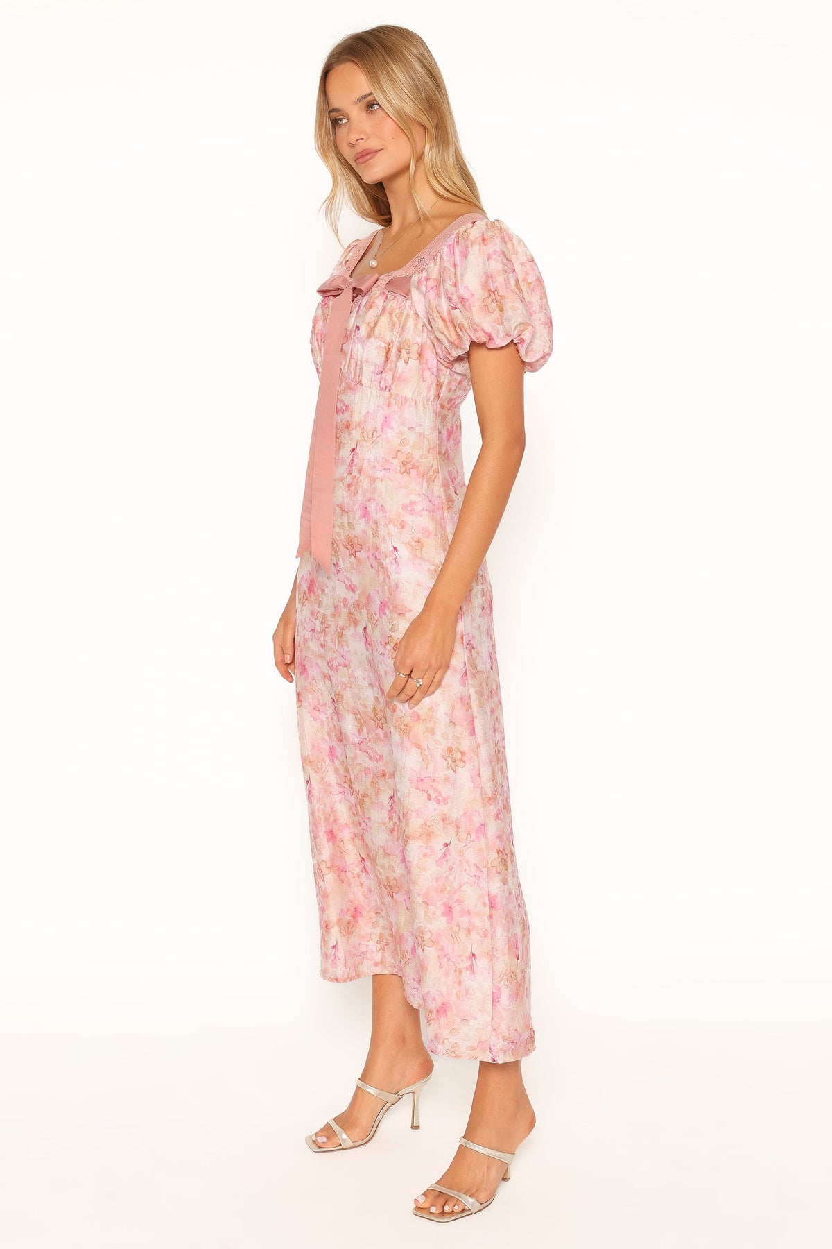 Therese Midi Dress in Pink Floral – view 3 of 5