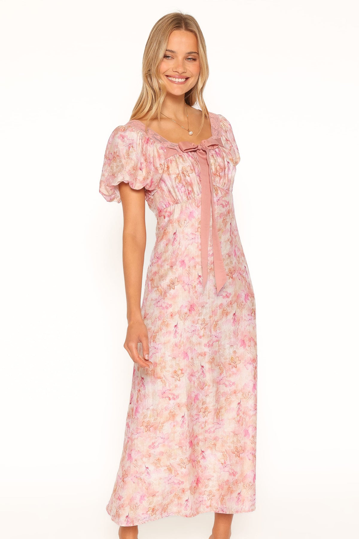 Therese Midi Dress in Pink Floral – view 1 of 5