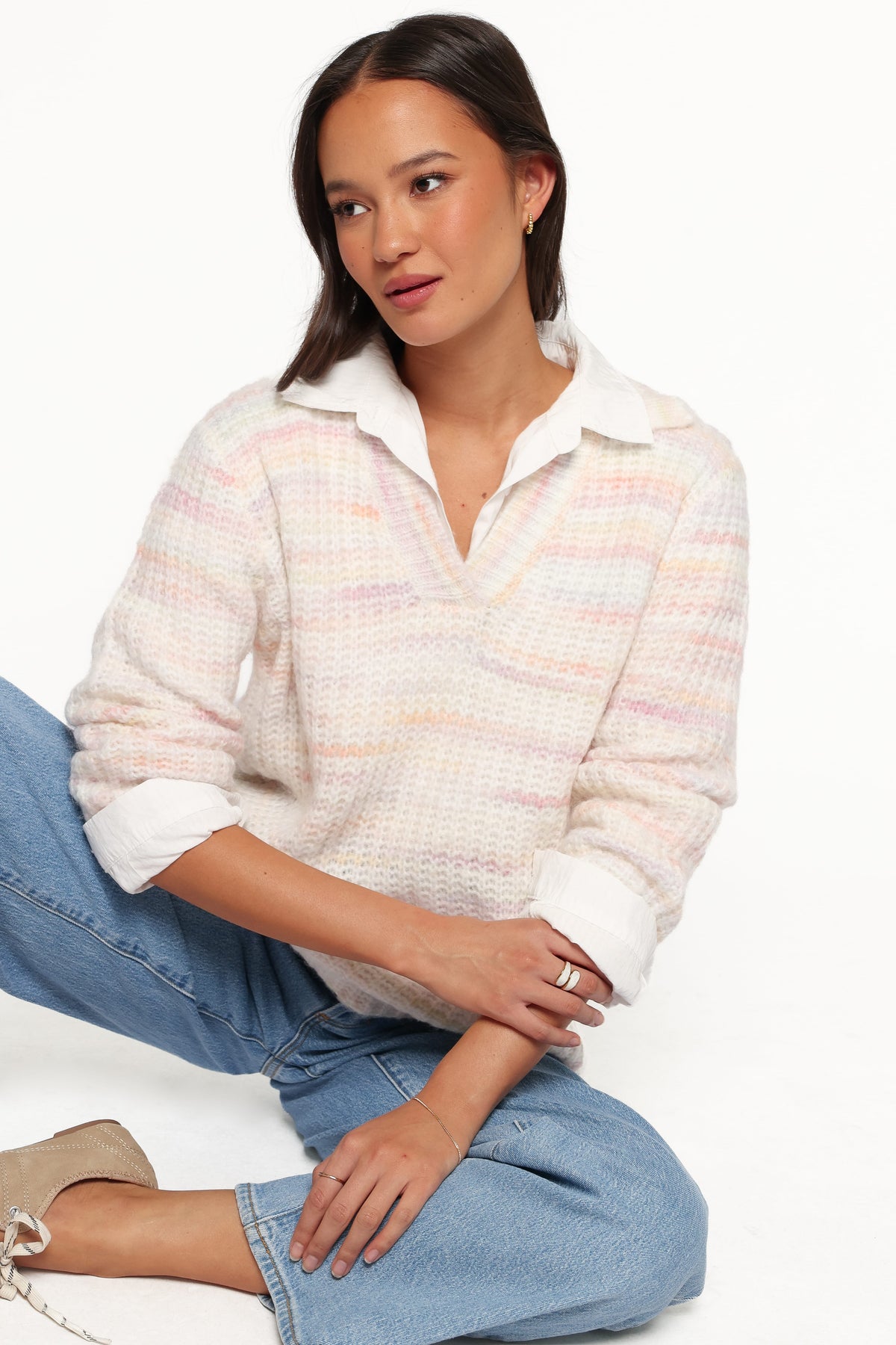 Alyx Spacedye Polo Sweater in Pink Multi – view 1 of 7