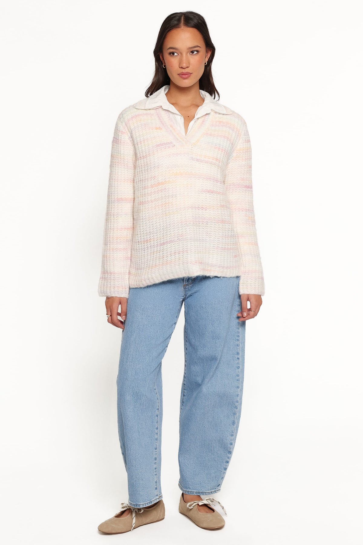Alyx Spacedye Polo Sweater in Pink Multi – view 5 of 7