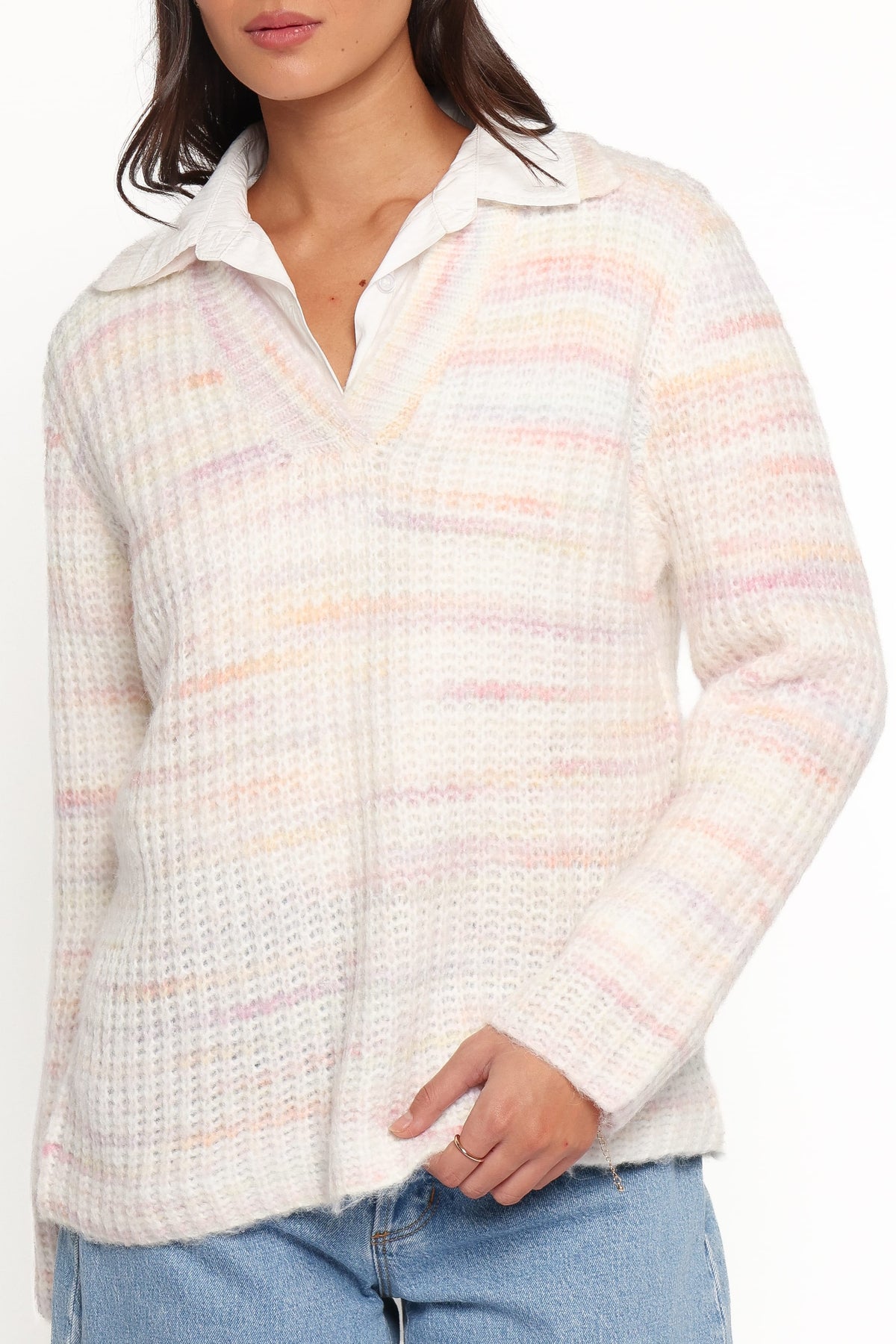 Alyx Spacedye Polo Sweater in Pink Multi – view 2 of 7
