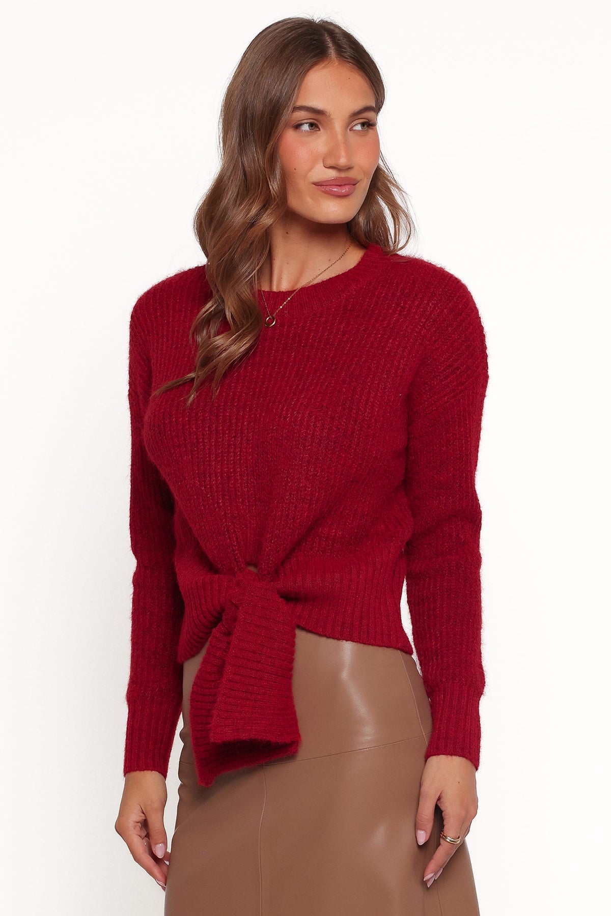 Captivate Knit Sweater in Red – view 3 of 5