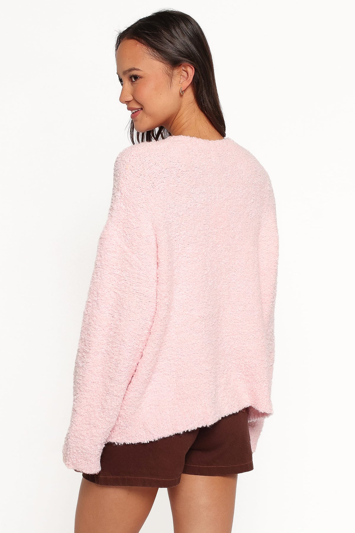 Freida Boucle Knit Sweater in Pink – view 4 of 6