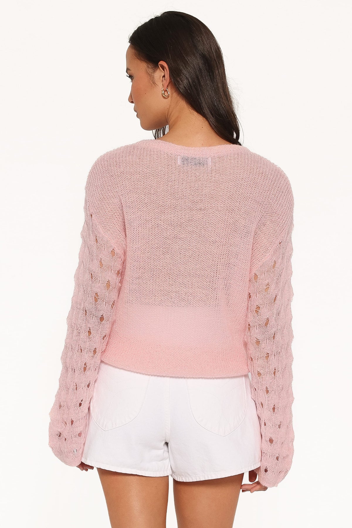 Janina Open Stitch Sweater in Pink – view 4 of 7