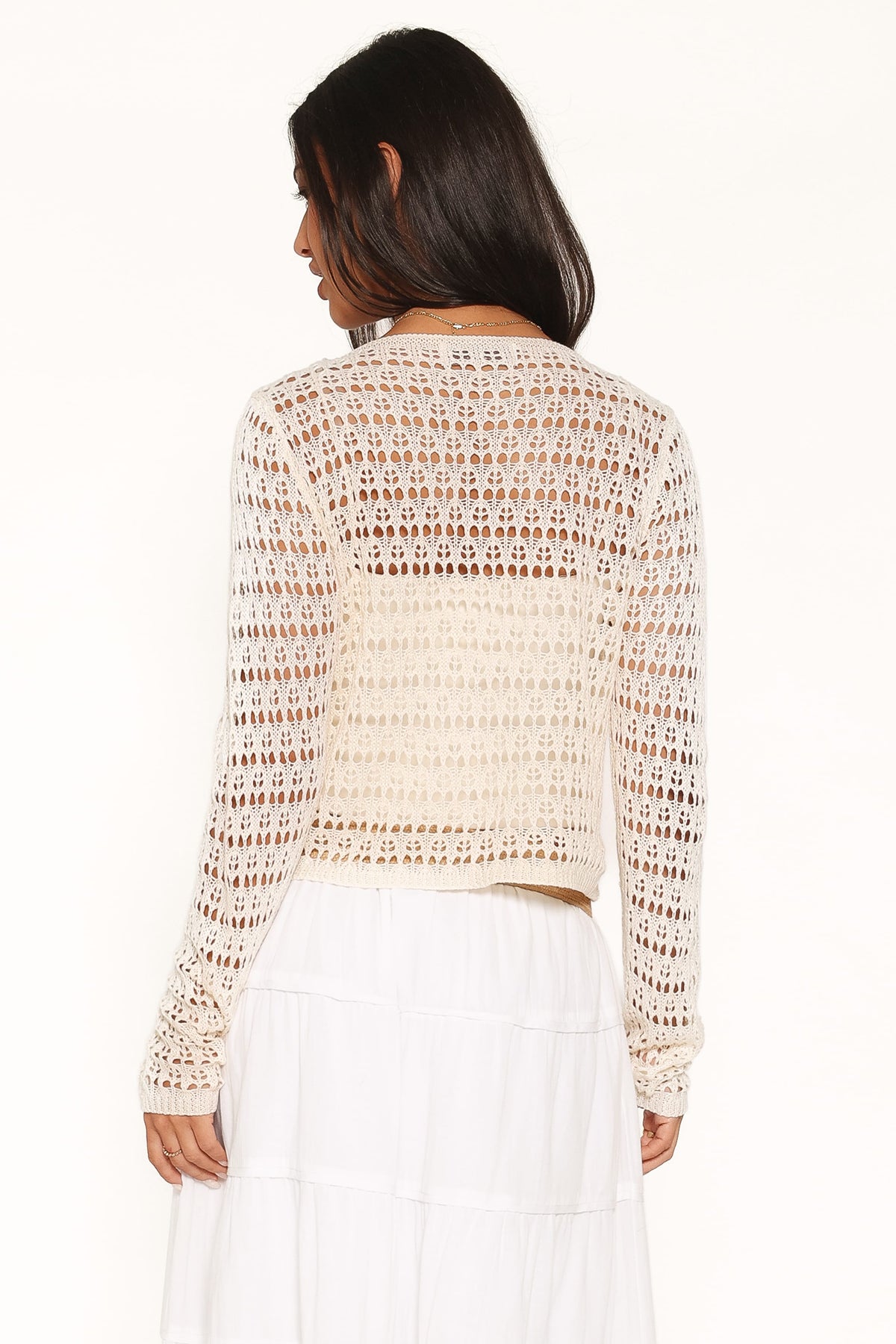 Lorelle Pointelle Cardigan in Butter Yellow – view 4 of 6