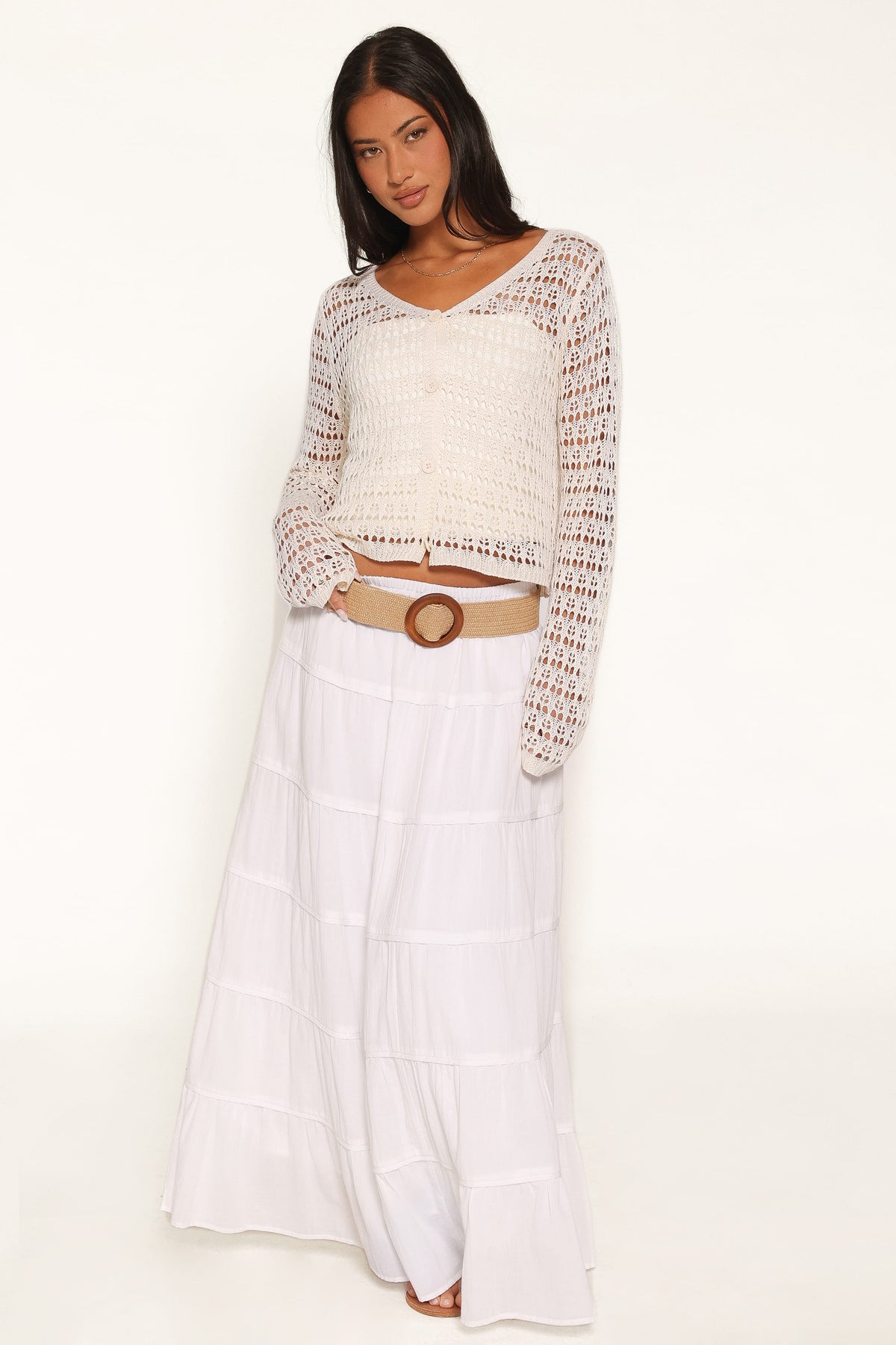 Lorelle Pointelle Cardigan in Butter Yellow – view 5 of 6