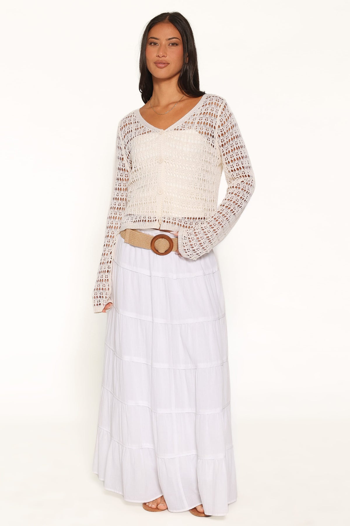 Lorelle Pointelle Cardigan in Butter Yellow – view 2 of 6