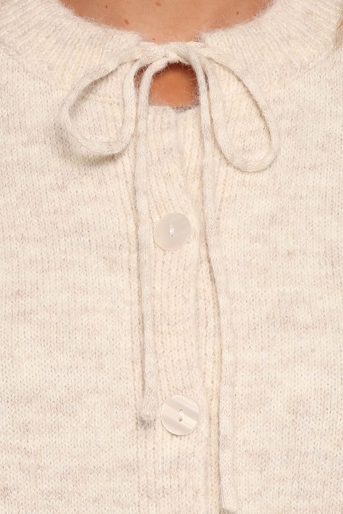Rita Tie Cardigan in Beige Marle – view 8 of 8