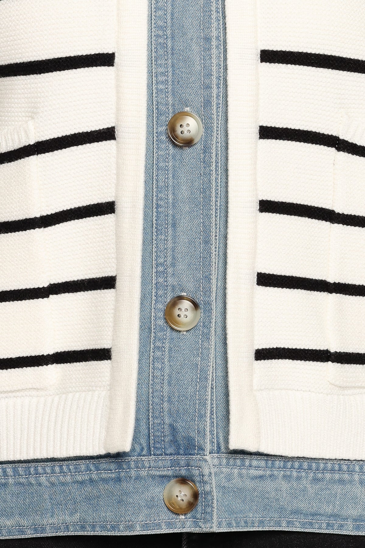 Uma Denim Collar Cardigan in Cream – view 6 of 6