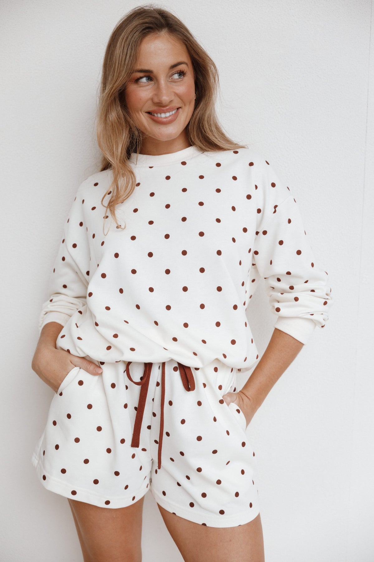 Novie Sweatshirt in Brown Polka Dot – view 1 of 8