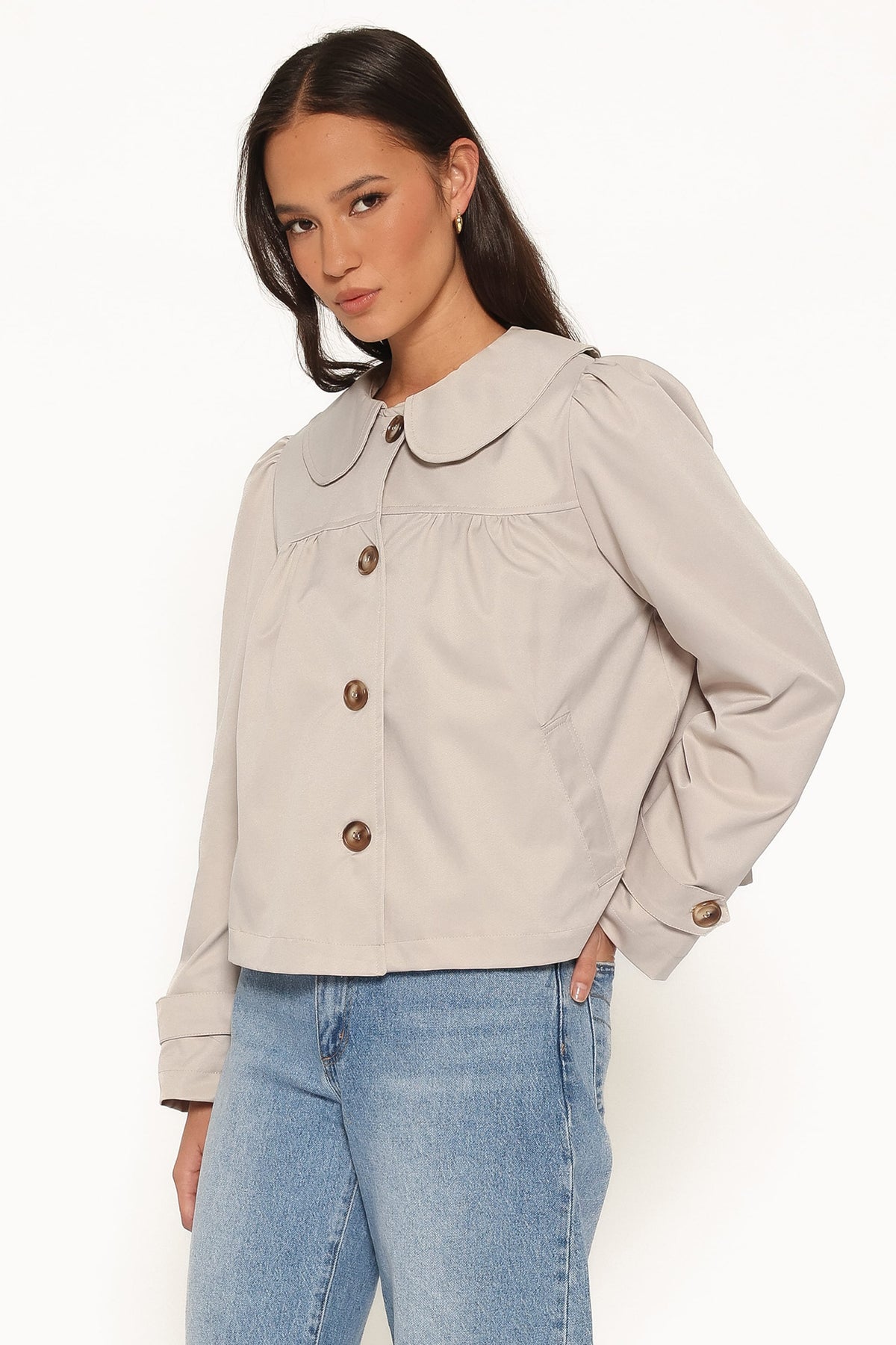 Tallara Trench Jacket in Beige – view 3 of 7