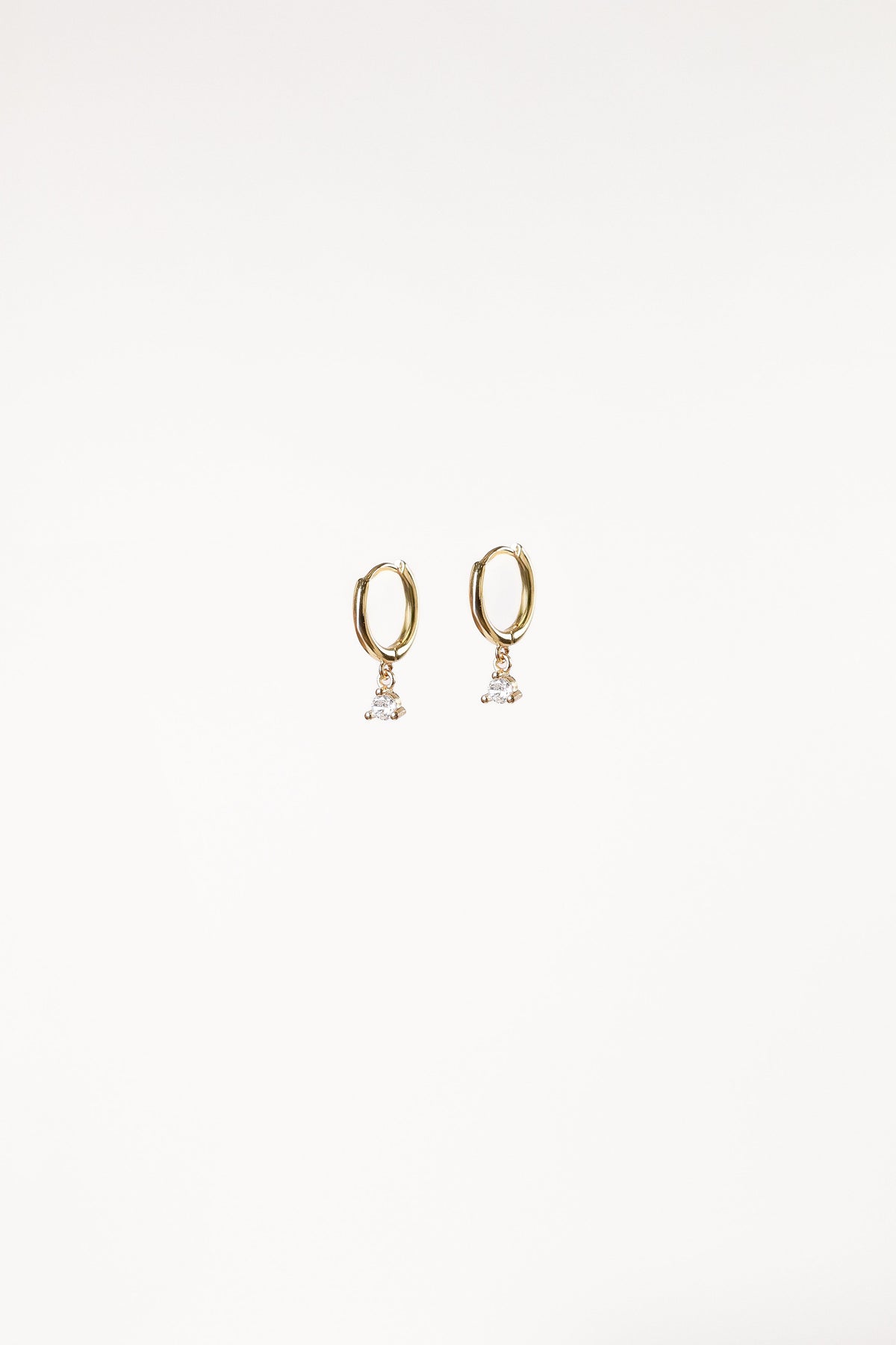 Adley Hoop Rhinestone Earrings in Gold – view 2 of 2