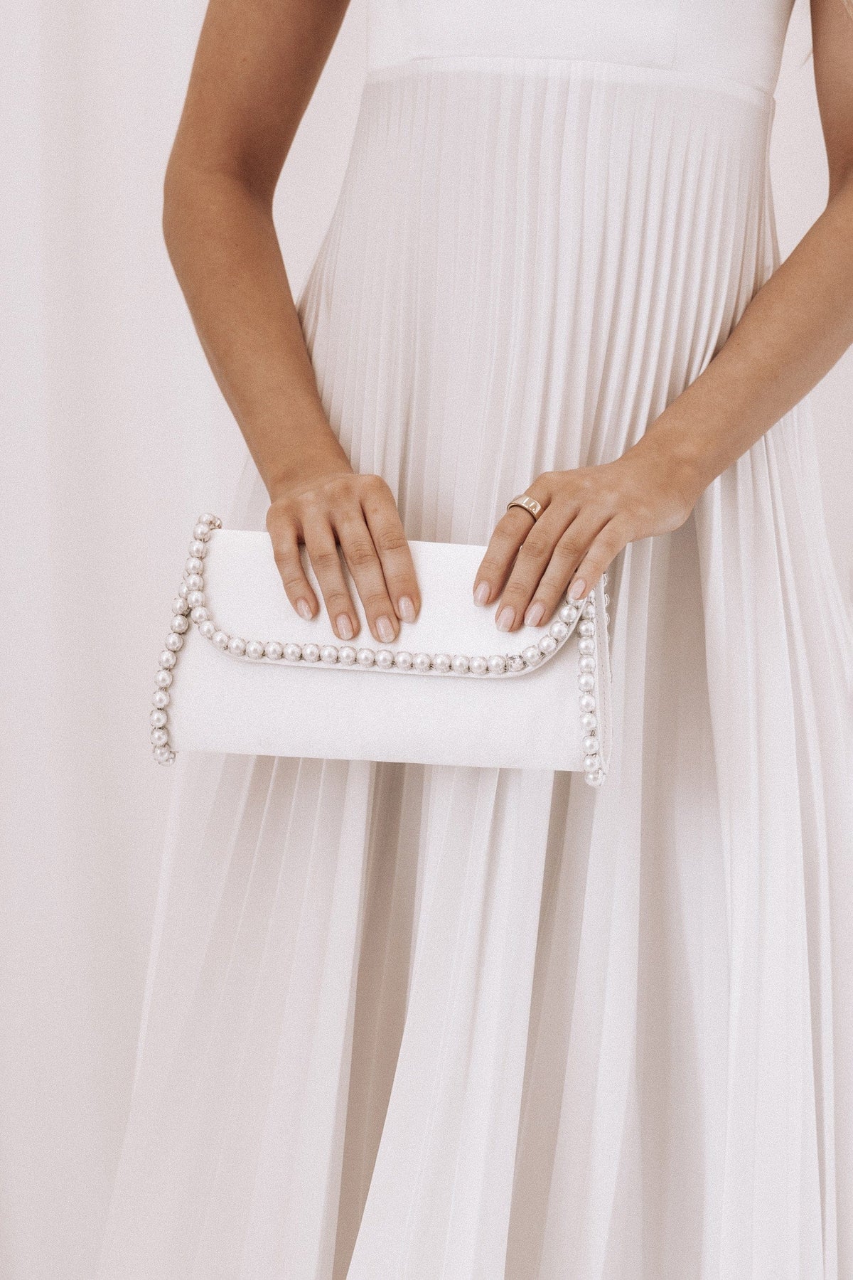 Allegra Pearl Handbag in White – view 1 of 2