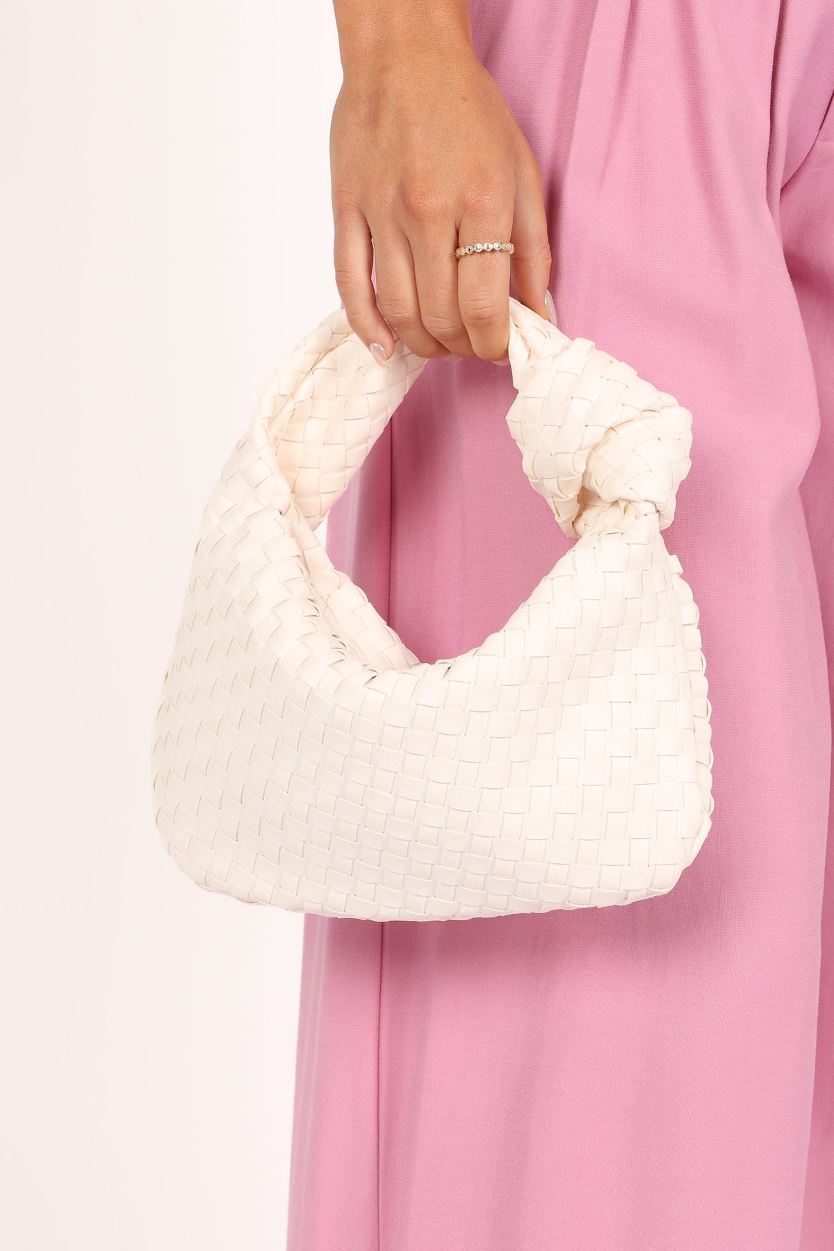 Alma Woven Shoulder Bag in White – view 2 of 4