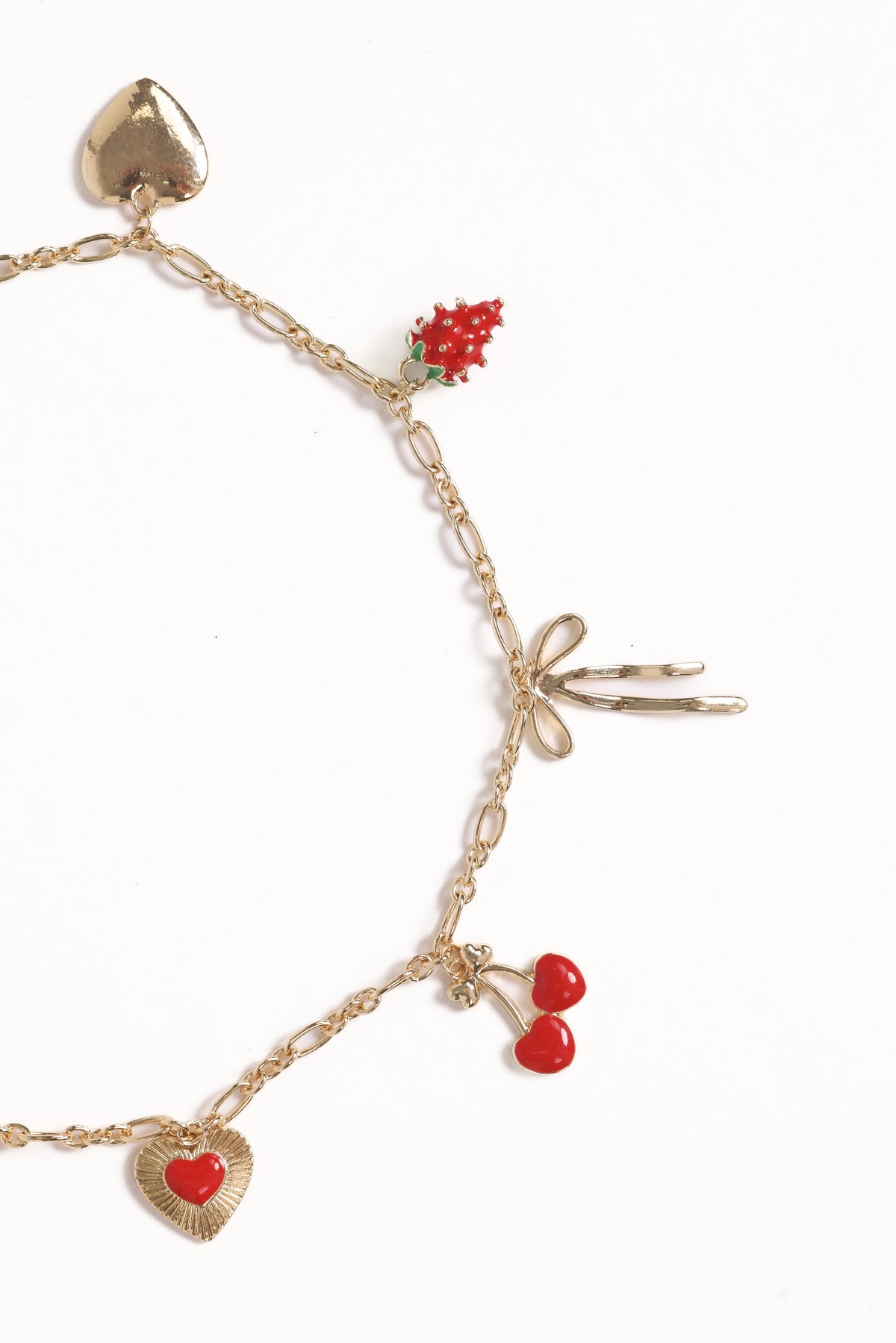 Alyssa Charm Necklace in Gold/Red – view 2 of 4