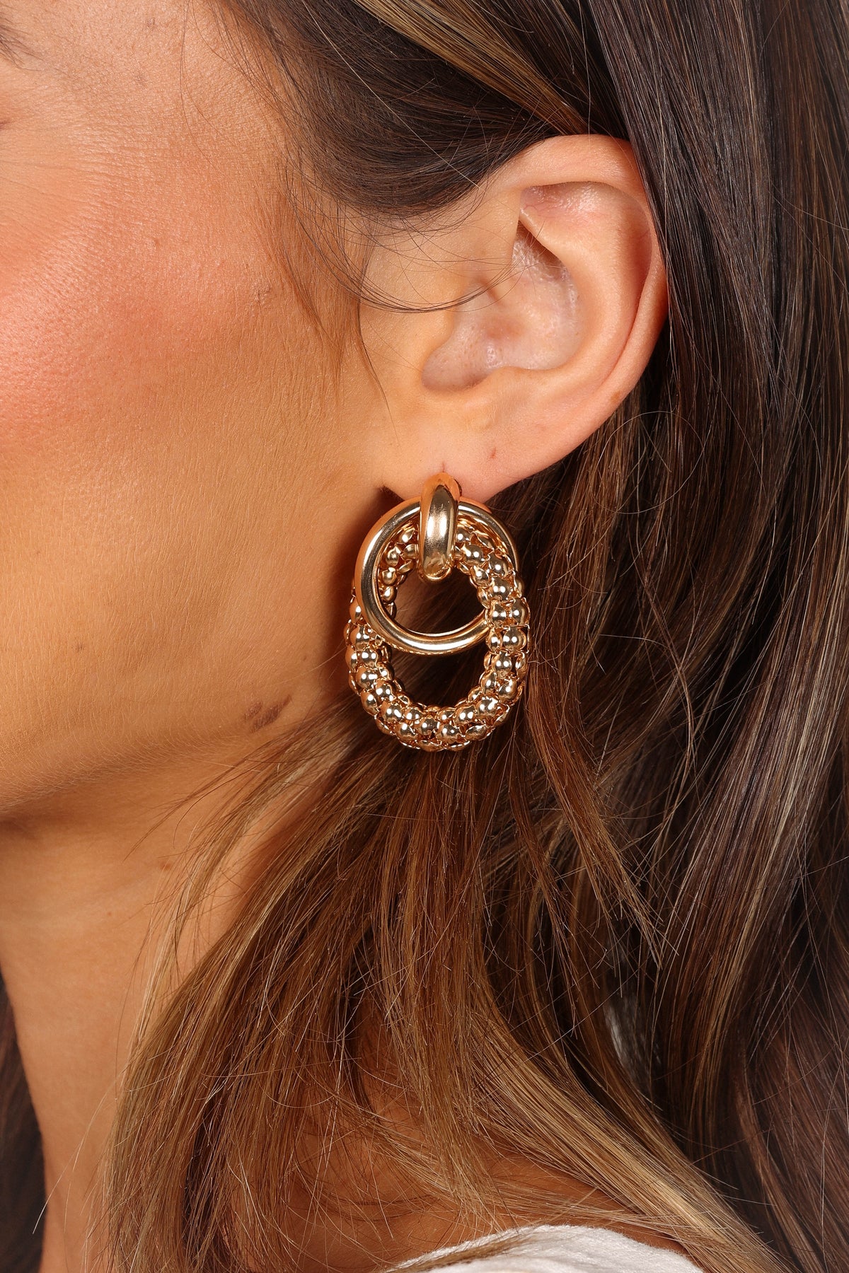 Amelia Hoop Statement Earrings in Gold – view 2 of 2