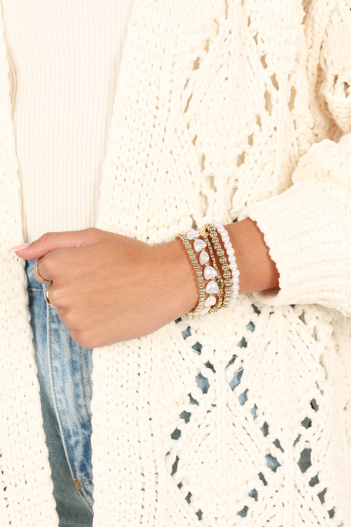 Angelique Bracelet Set in Gold Pearl – view 3 of 3