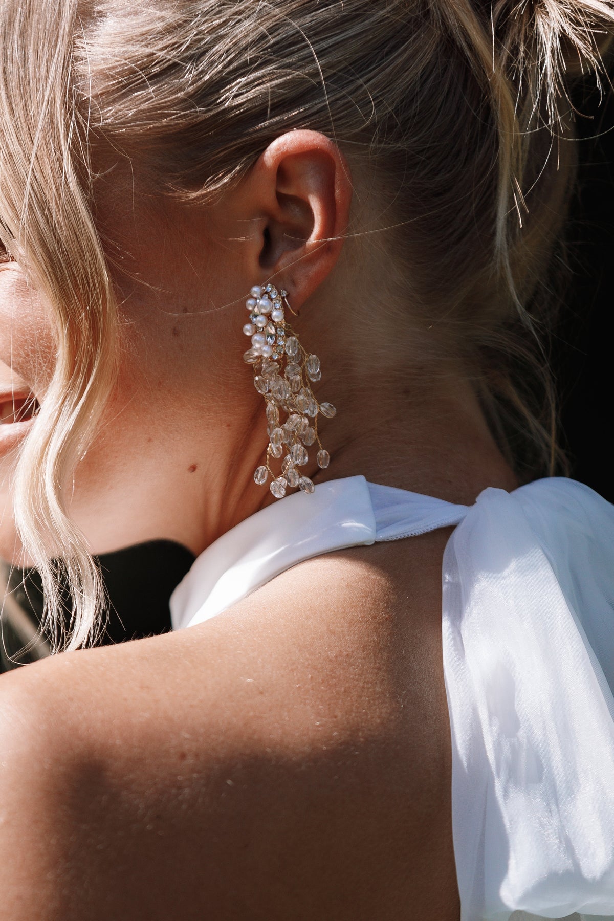 Annalise Pearl Earrings in Gold – view 3 of 7
