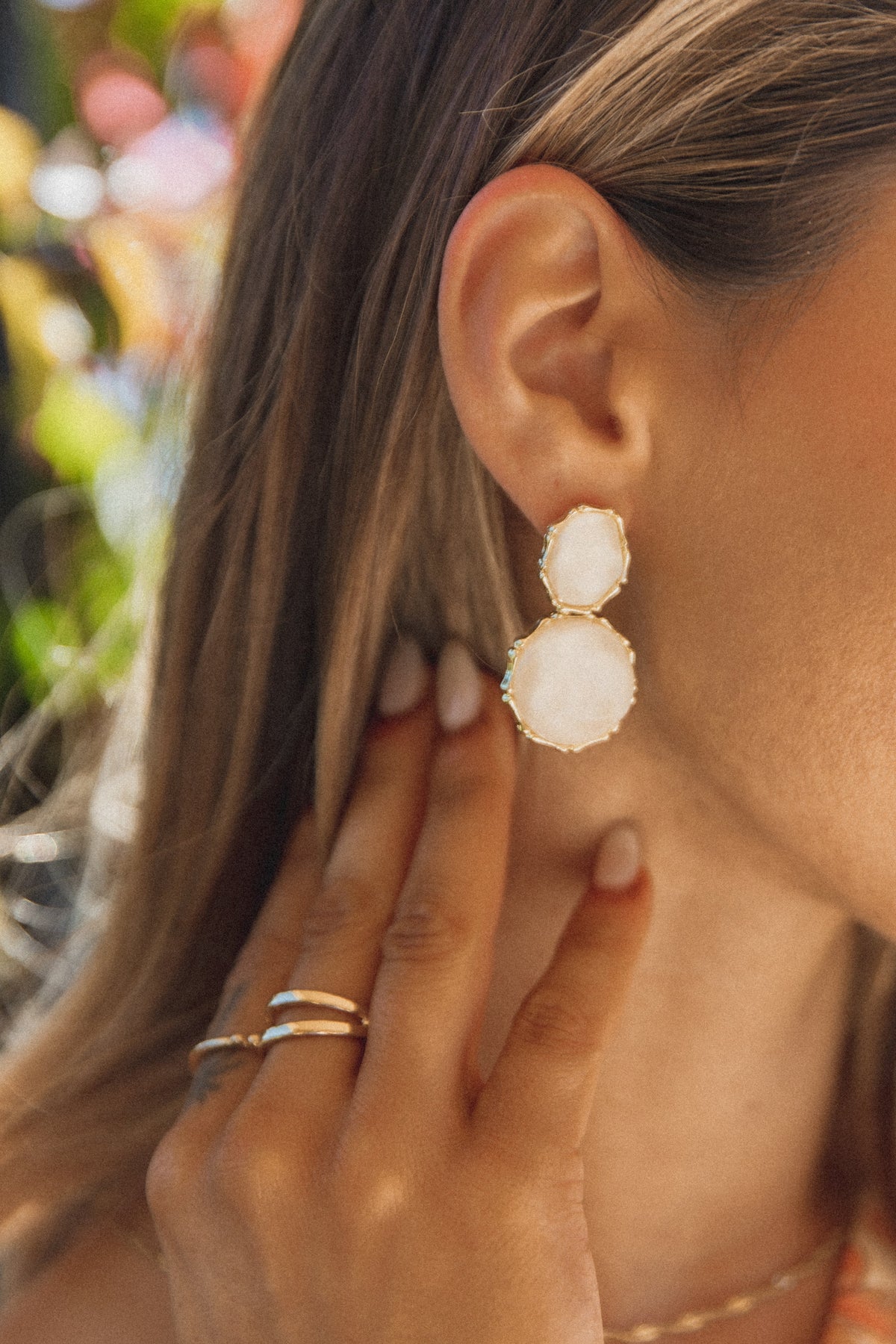 Aquelle Statement Earrings in White – view 2 of 6