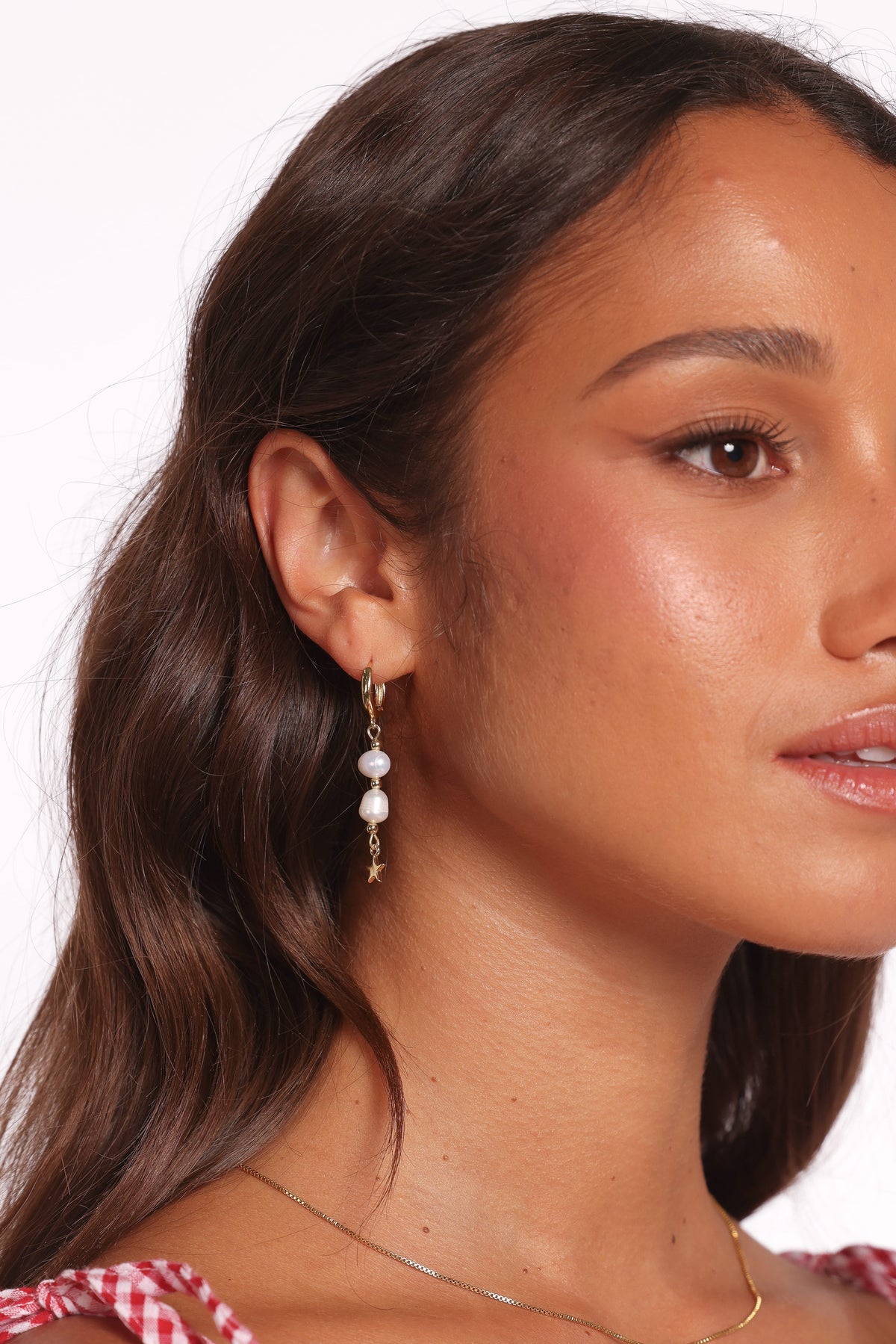 Belize Earrings in Gold/Pearl – view 2 of 4